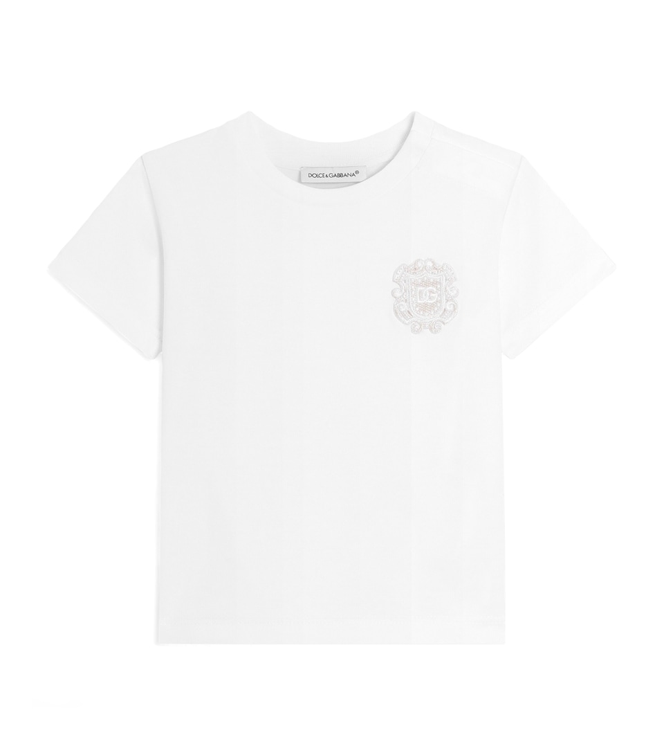 Dolce&Gabbana Kids Cotton Logo-Patch T-Shirt (3-30 Months) Optical White