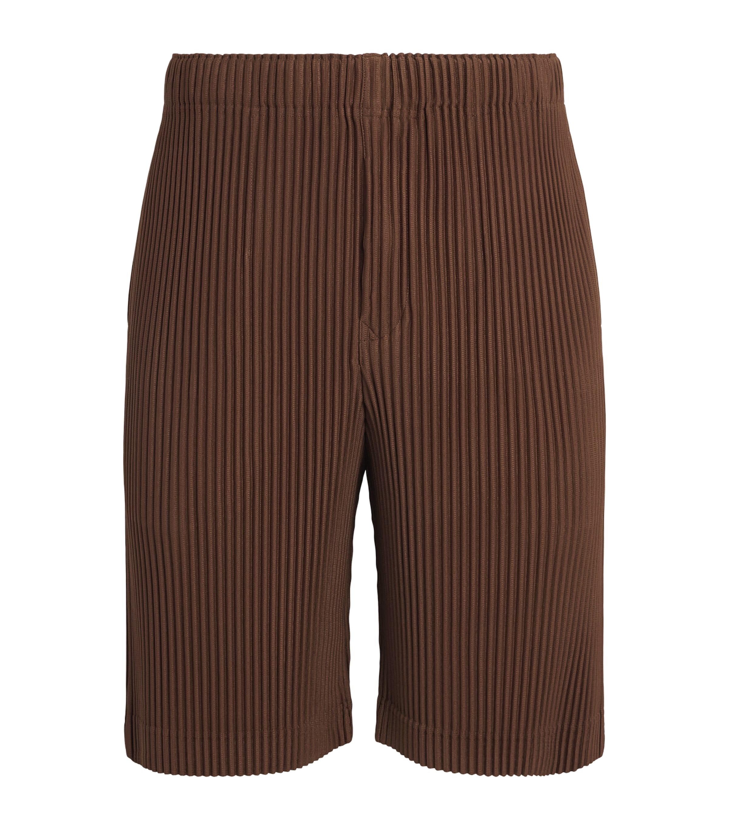 Homme Plissé Issey Miyake Mens Pleated Shorts Anchor Brown