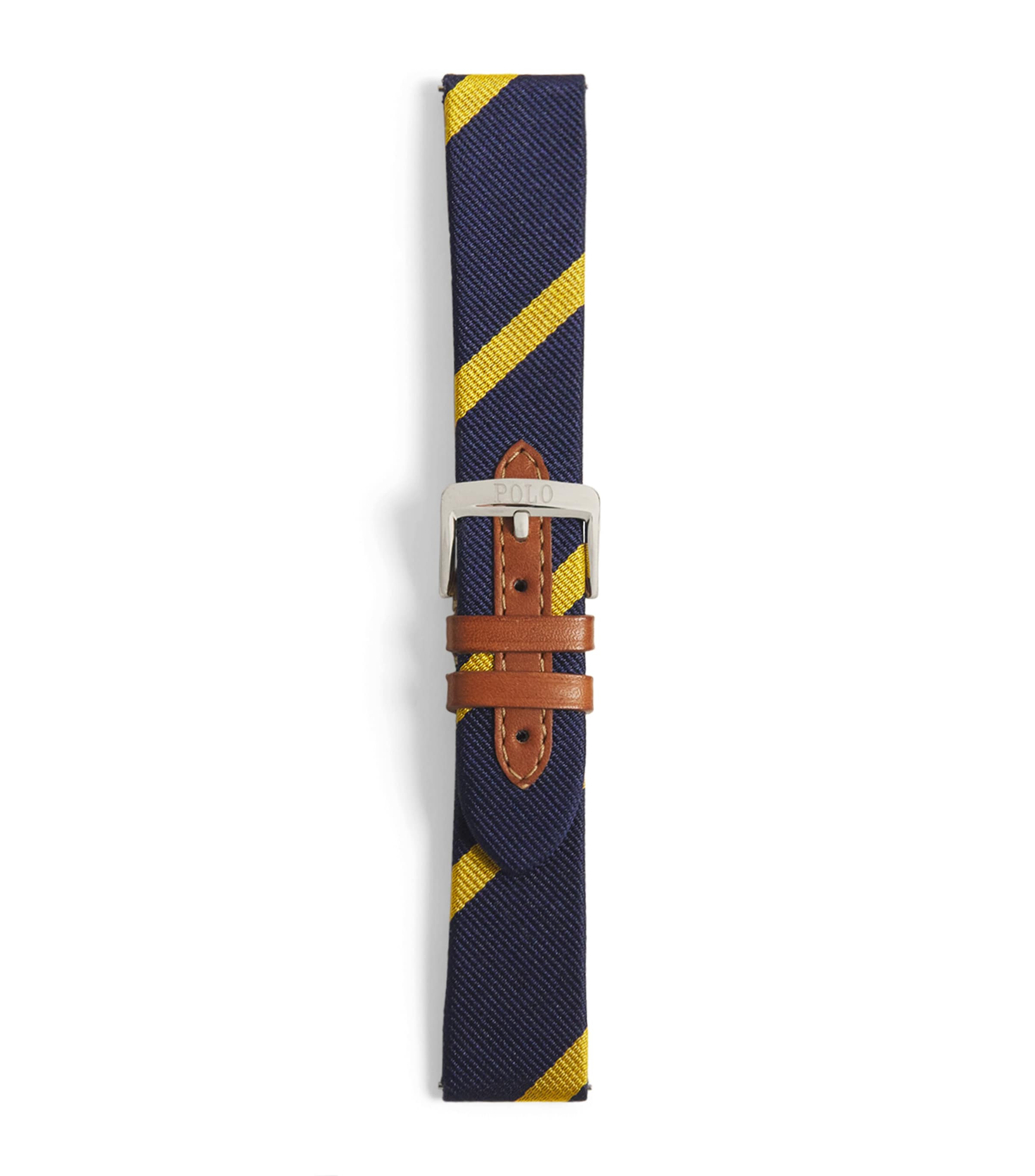 Polo Ralph Lauren Silk Stripe Watch Strap N/green Stripe