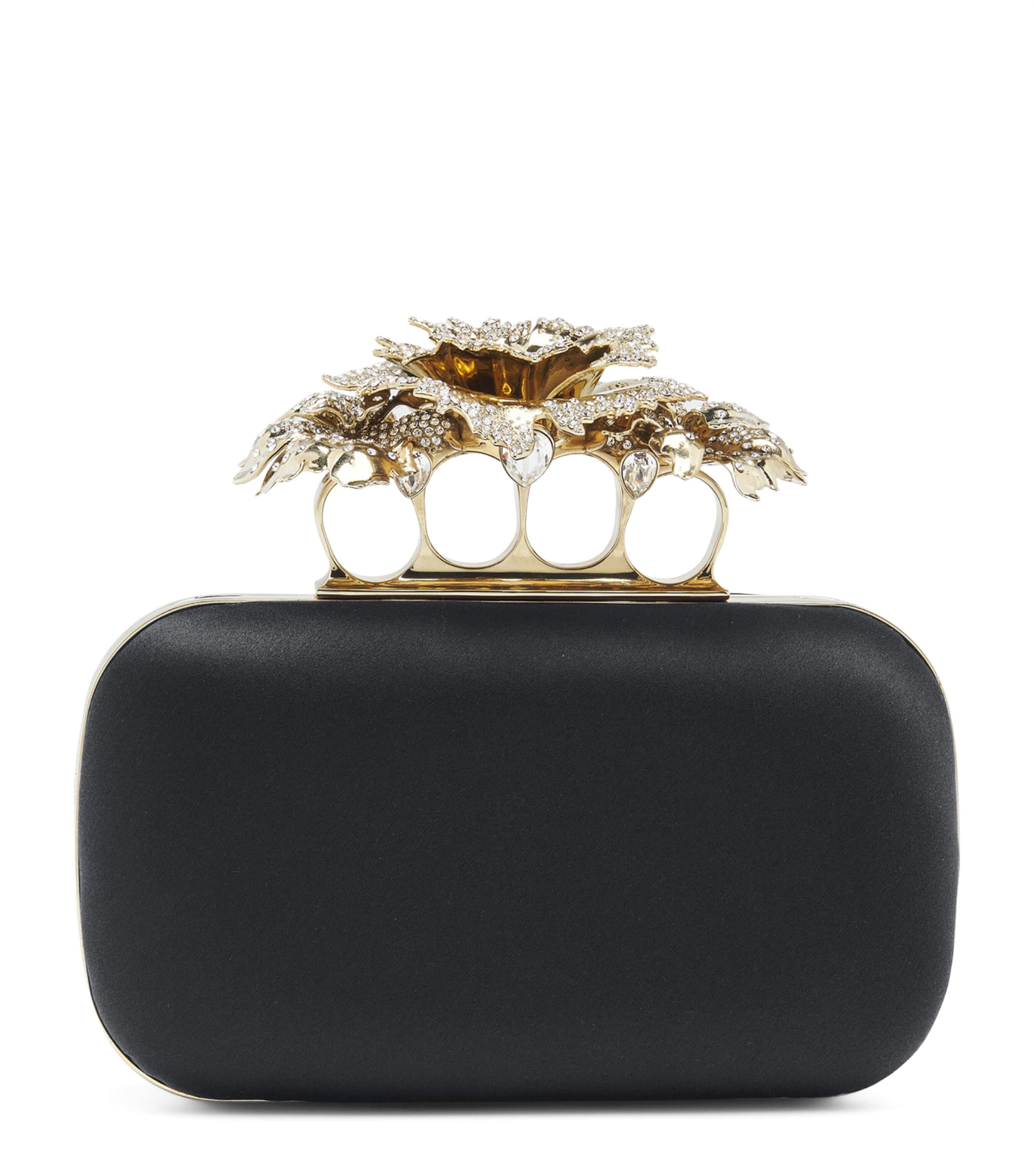 Silk Carnation Knuckle Clutch Bag