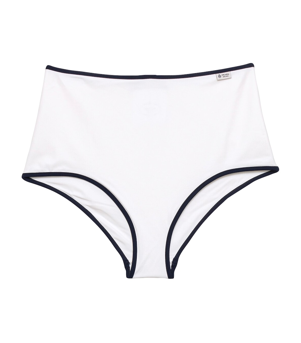 Prada Womens Re-Nylon Bikini Bottoms White
