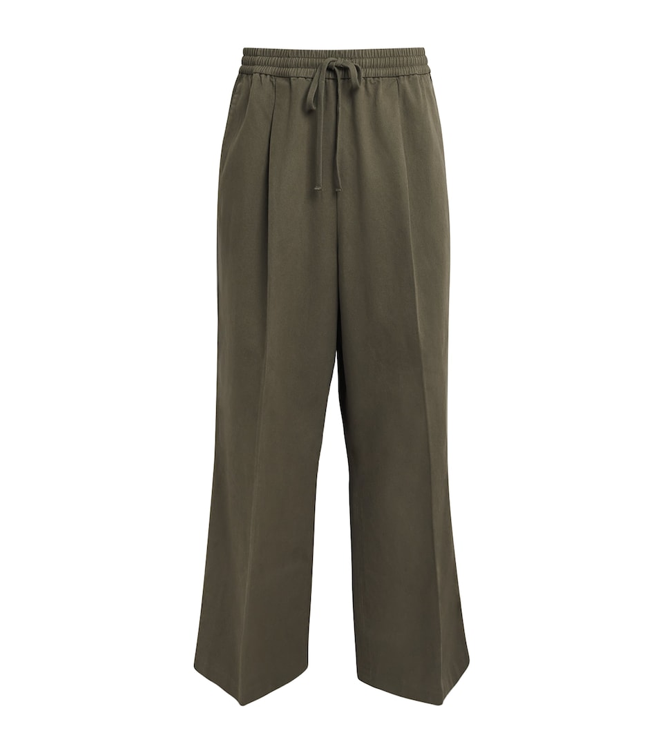 FEAR OF GOD ESSENTIALS Mens Cotton Pleated Drawstring Trousers Moss