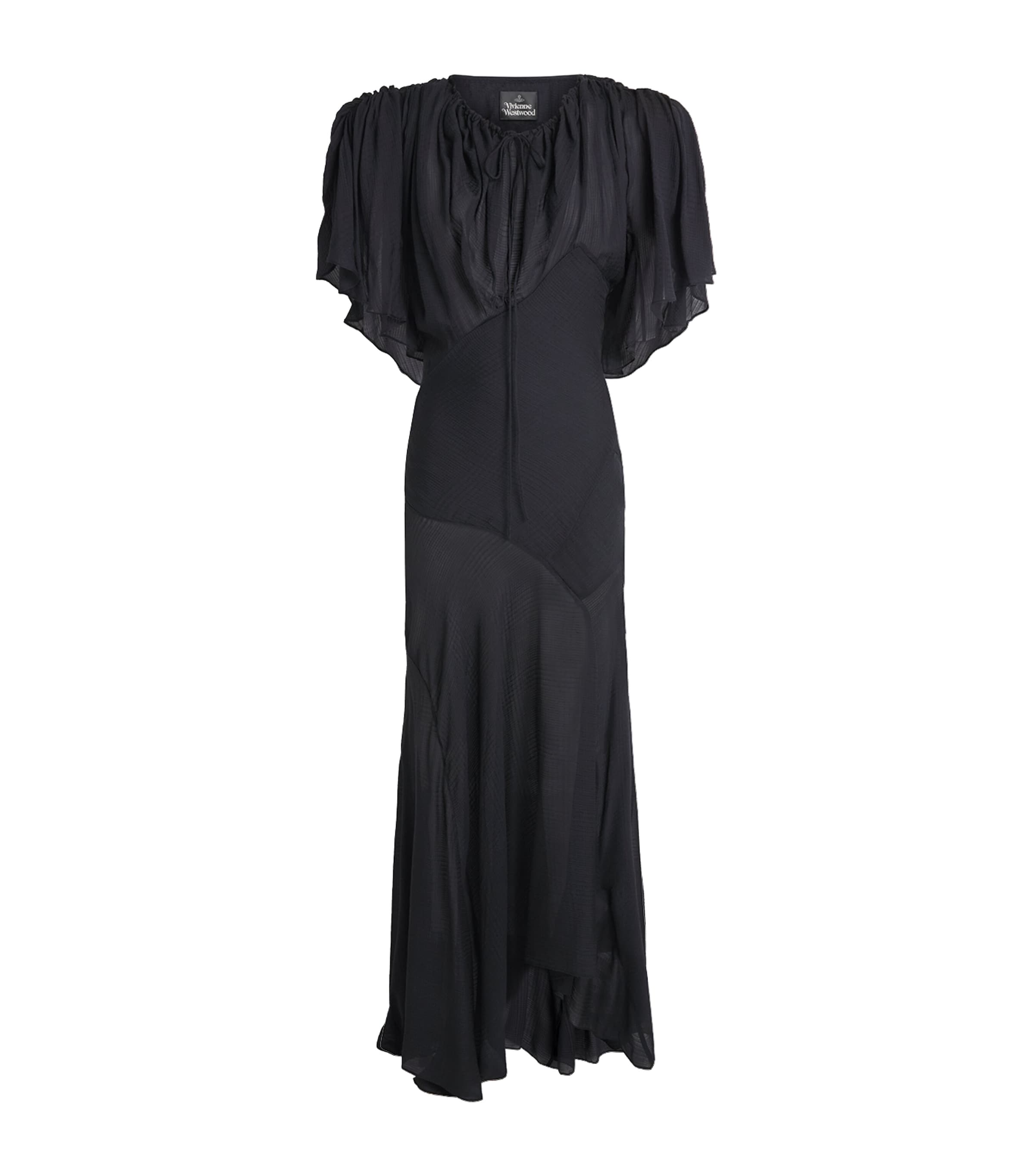 Vivienne Westwood Womens Gauze Priscilla Maxi Dress Vintage Black