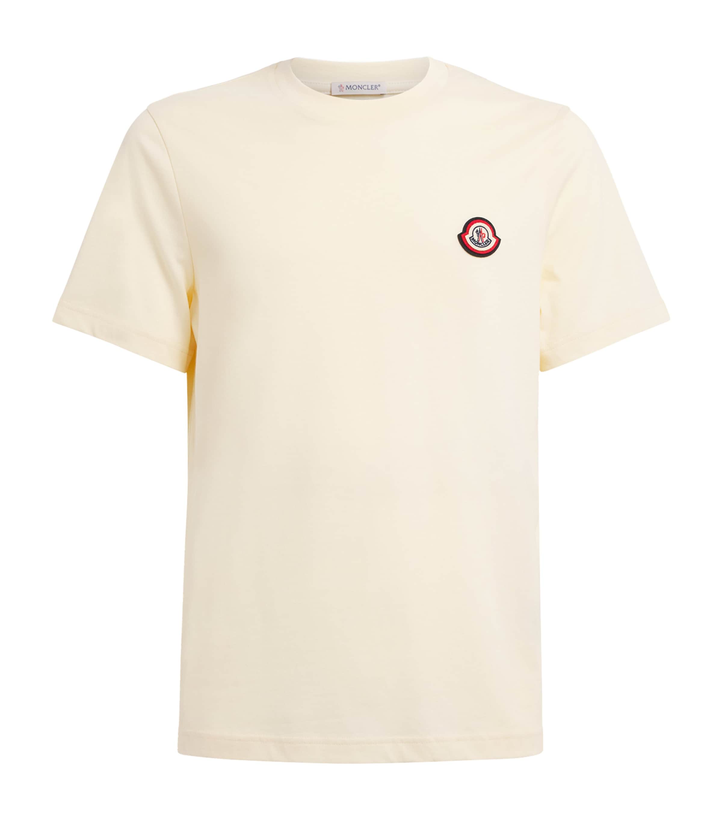 Moncler Mens Cotton Logo-Patch T-Shirt
