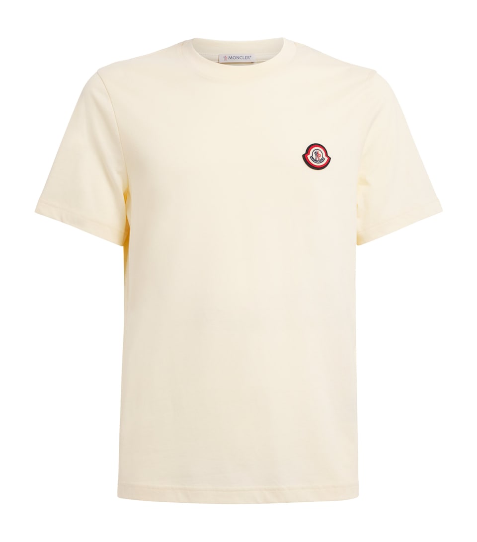 Moncler Mens Cotton Logo-Patch T-Shirt