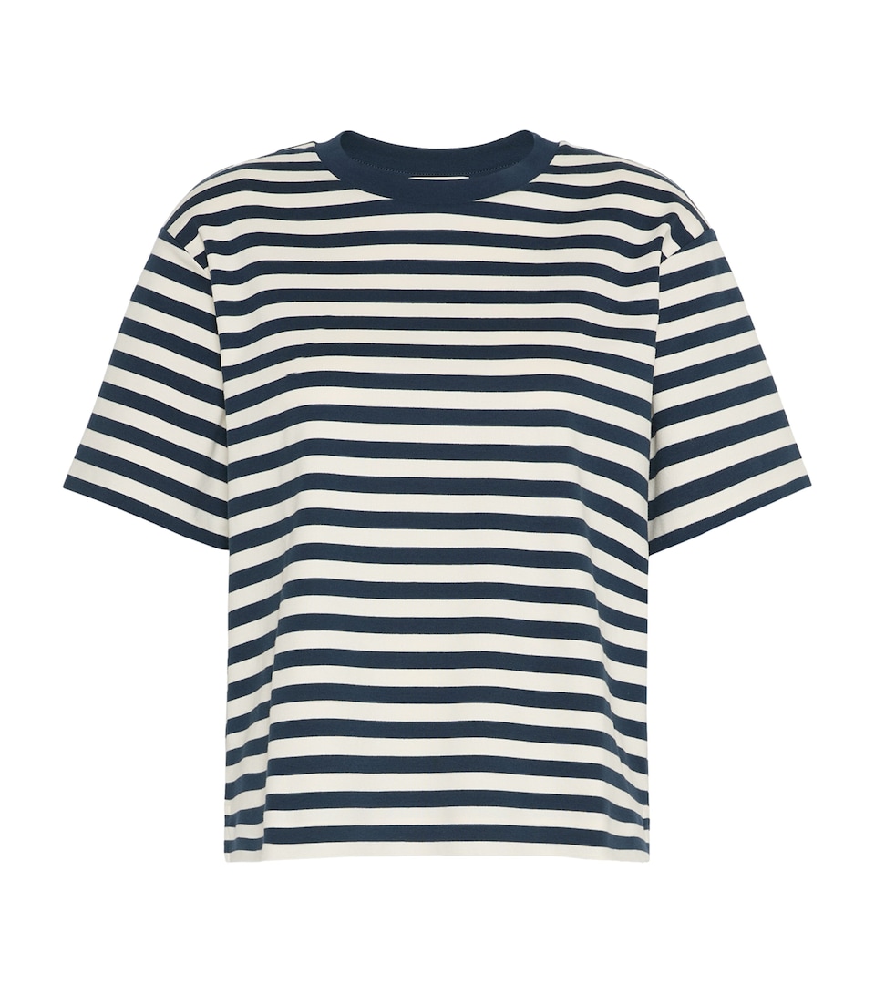 Weekend Max Mara Womens Cotton Stripe T-Shirt Navy