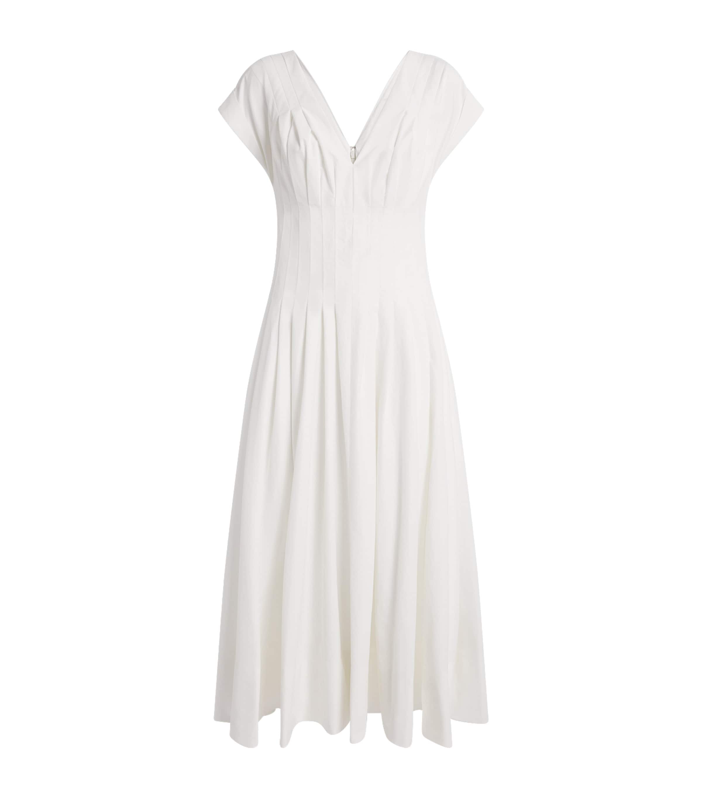 Cotton Pleated Nina Midi Dress