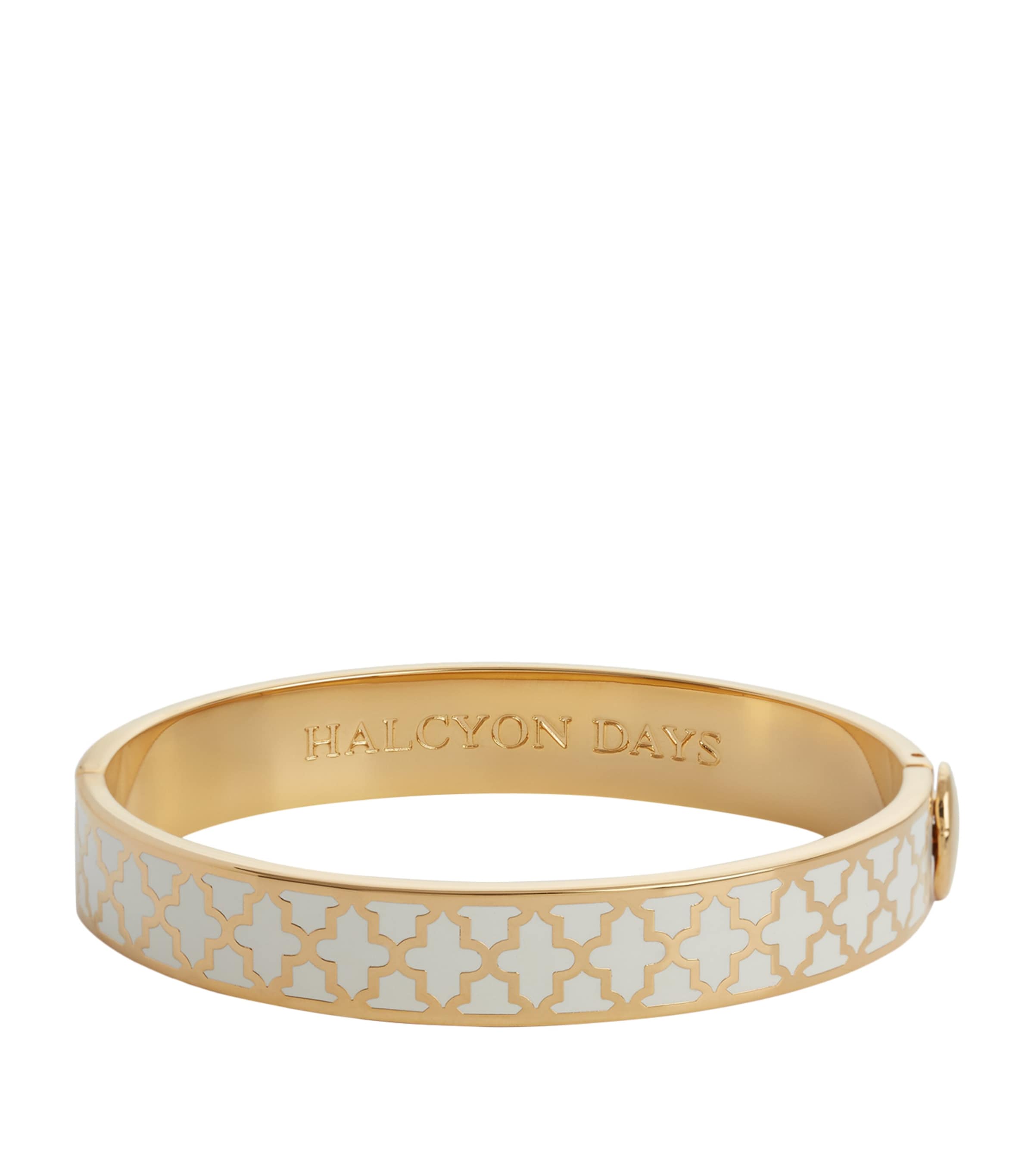 Halcyon Days Gold-Plated Agama Bangle Cream/gold