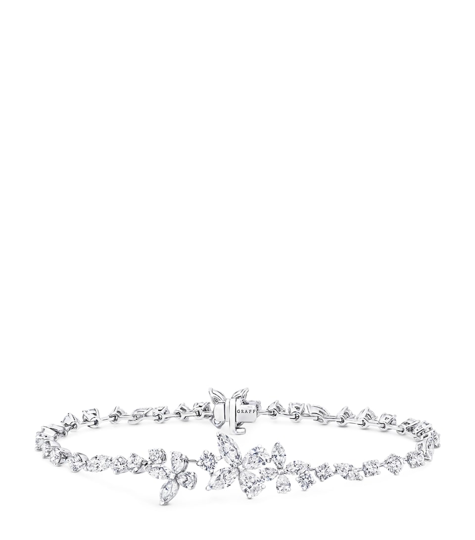 White Gold and Diamond Butterfly Bracelet