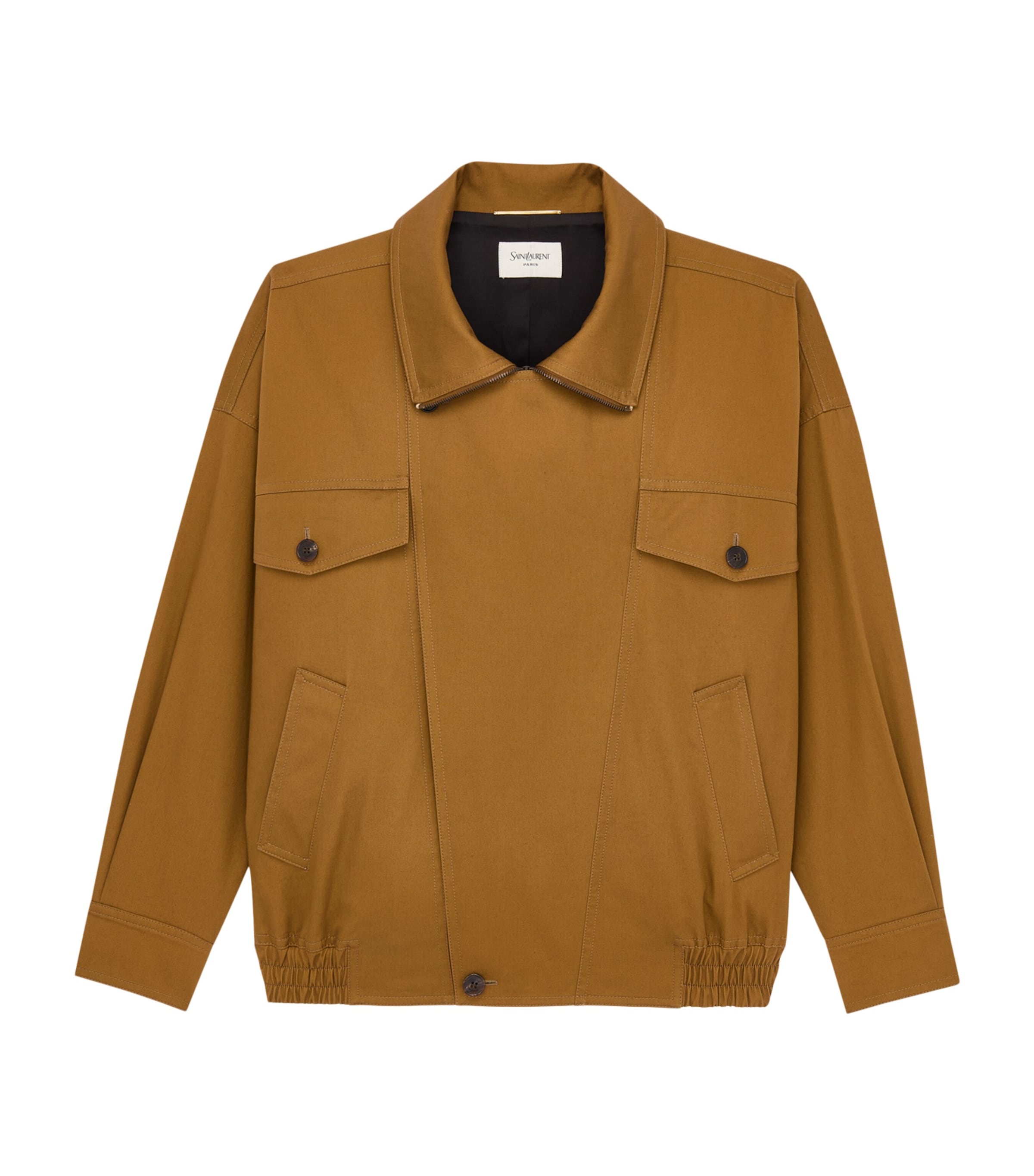 Saint Laurent Womens Cotton Serge Bomber Jacket