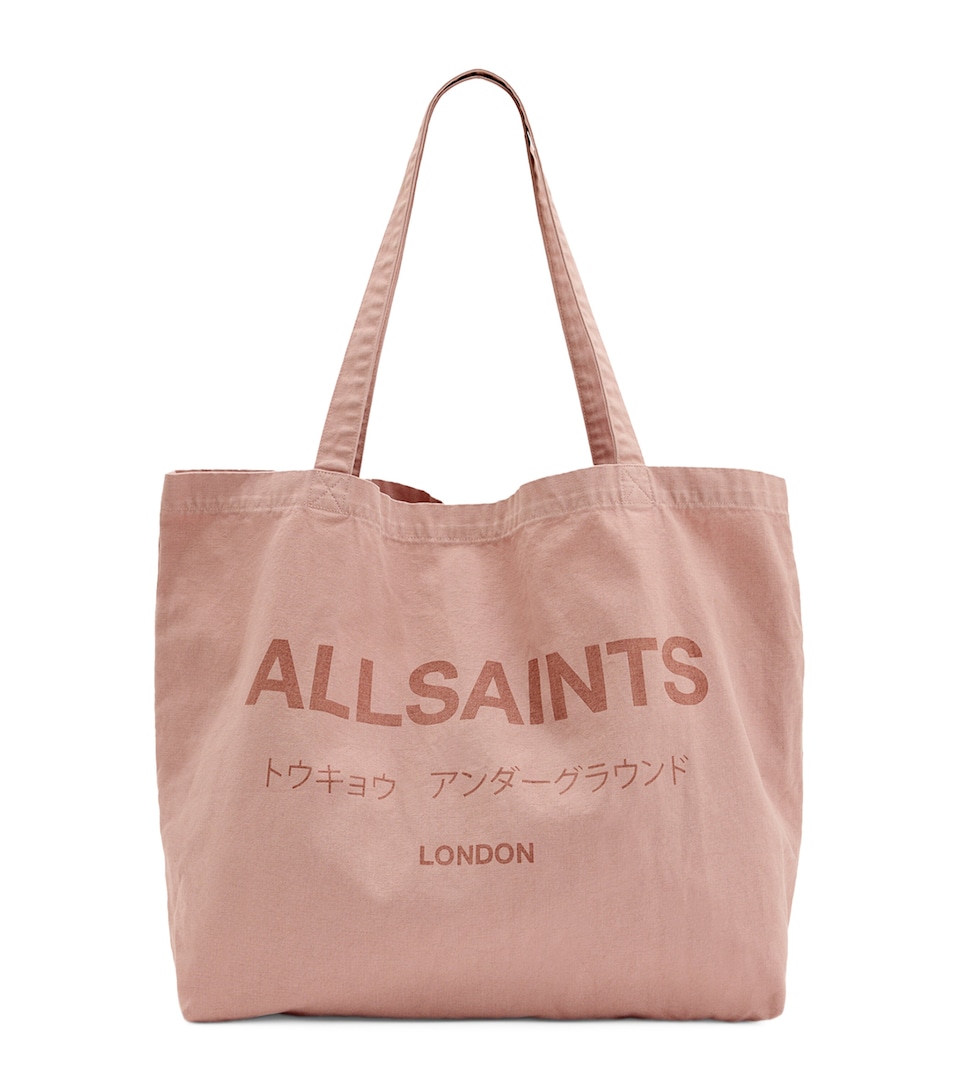 AllSaints Cotton Underground Tote Bag Bramble Pink