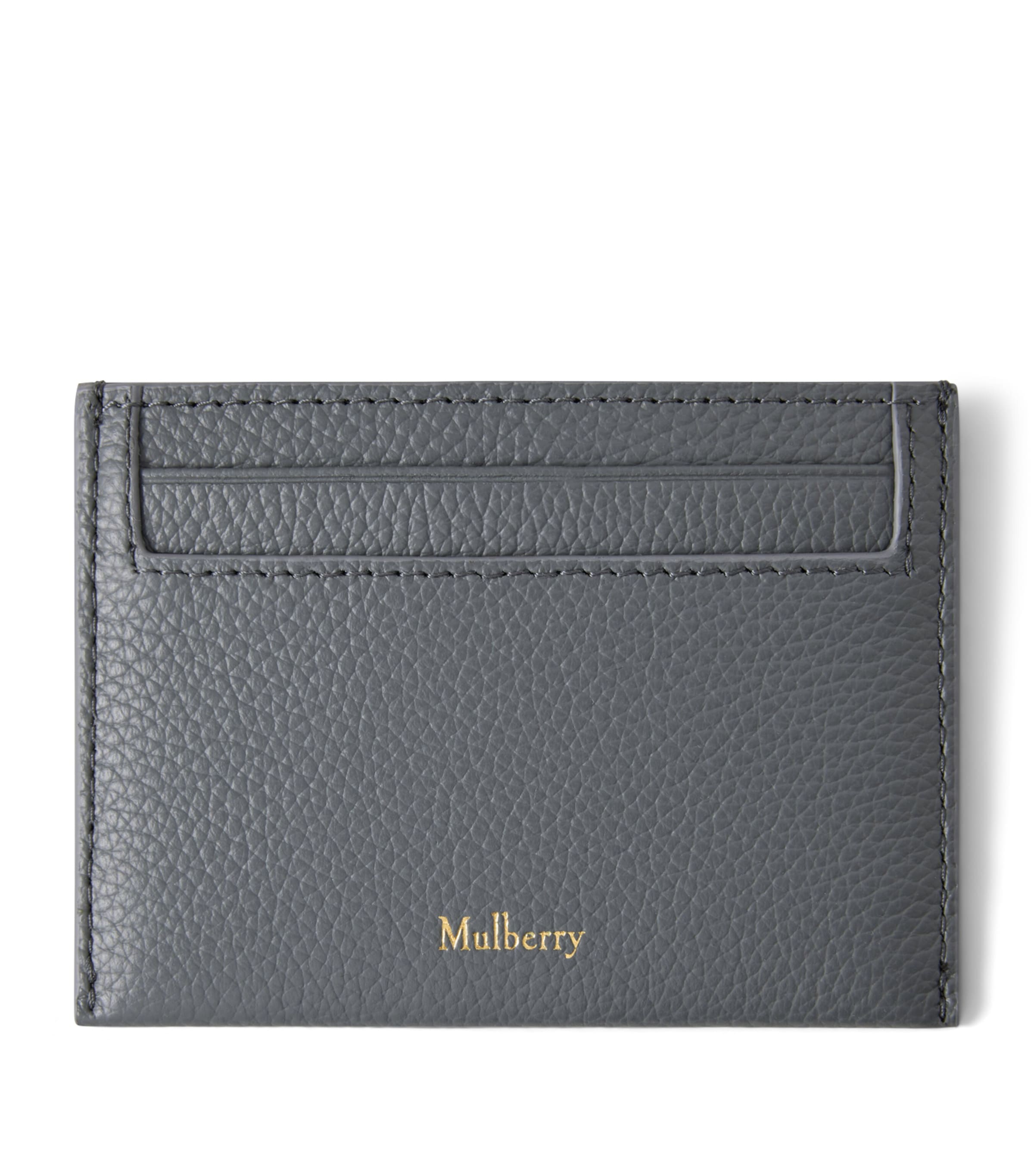 Mulberry Leather Heritage Card Holder Foggy Grey