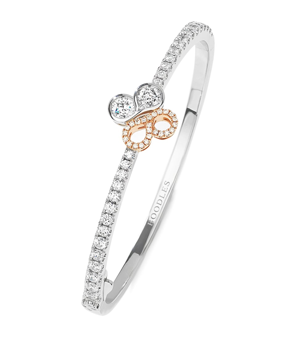 Boodles Platinum, Rose Gold and Diamond Be Boodles Bangle Platinum