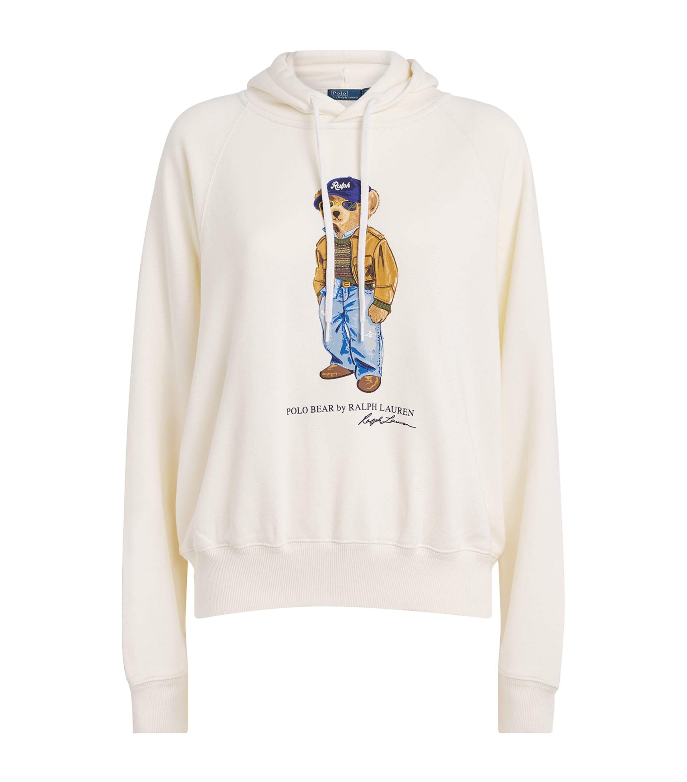 Polo Ralph Lauren Womens Cotton-Blend Polo Bear Hoodie Warm White