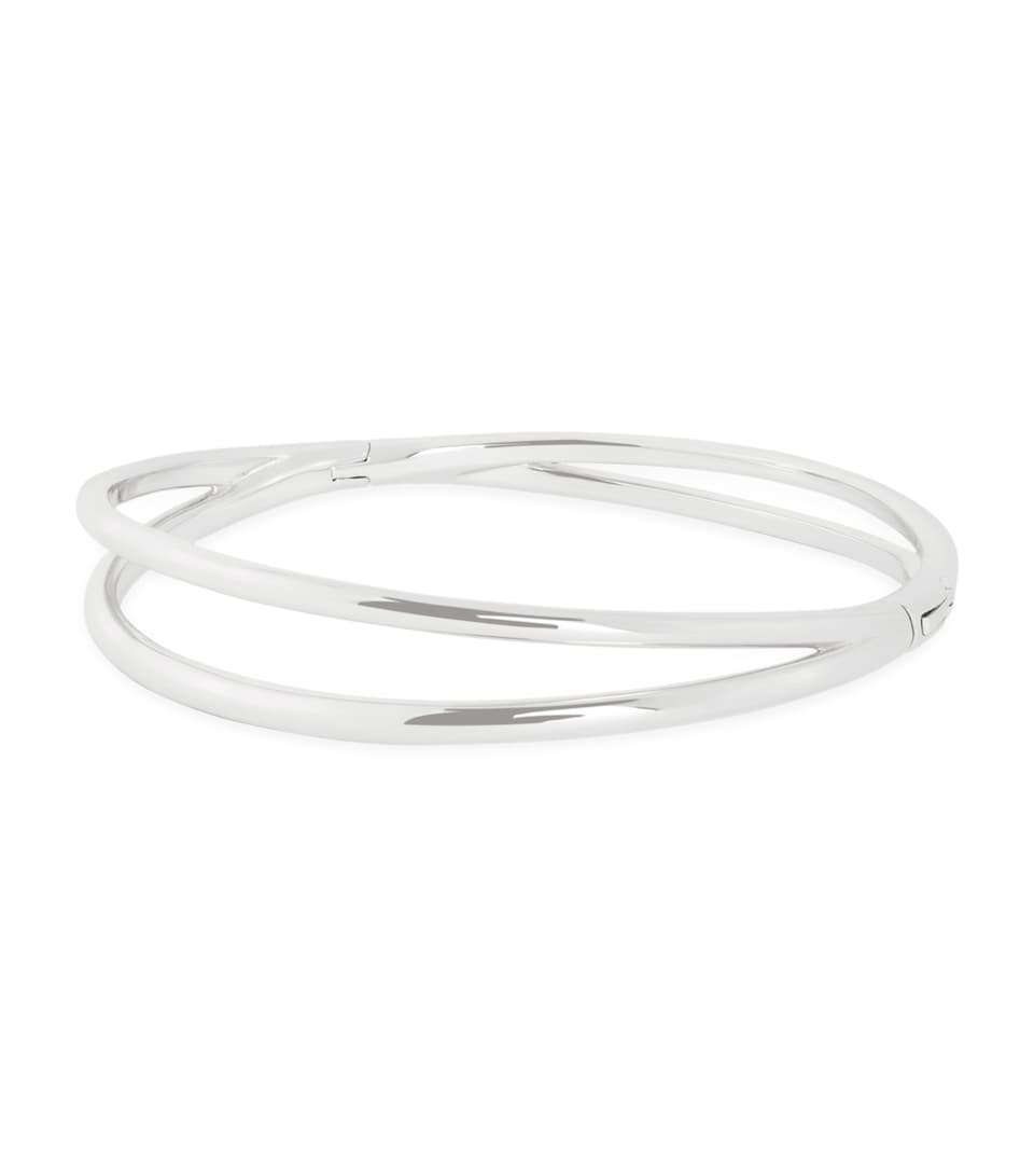 Astrid & Miyu Crossover Illusion Twist Bangle Silver