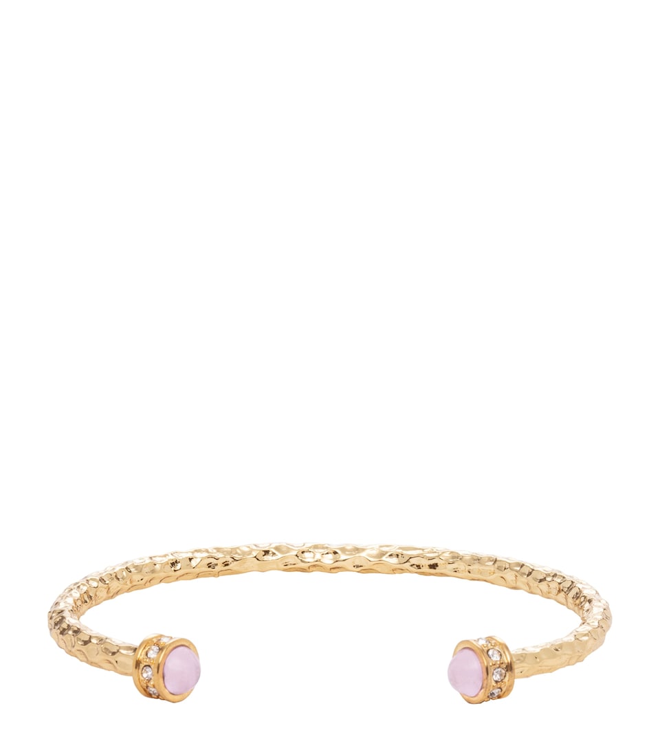 Halcyon Days Salamander Torque Bangle Rose Quartzgold