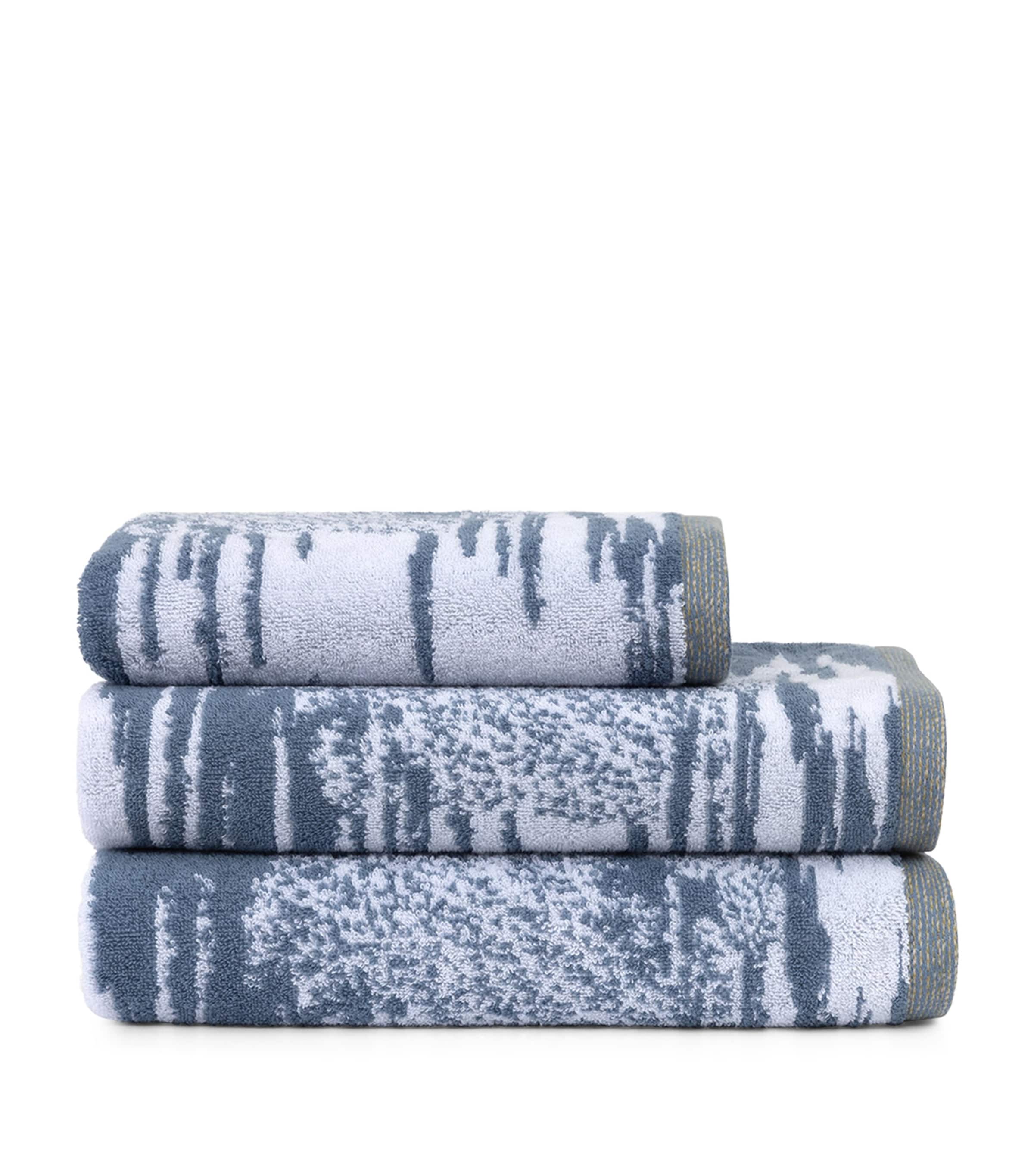 Yves Delorme Cotton Lande Bath Sheet (90cm x 150cm) Blue