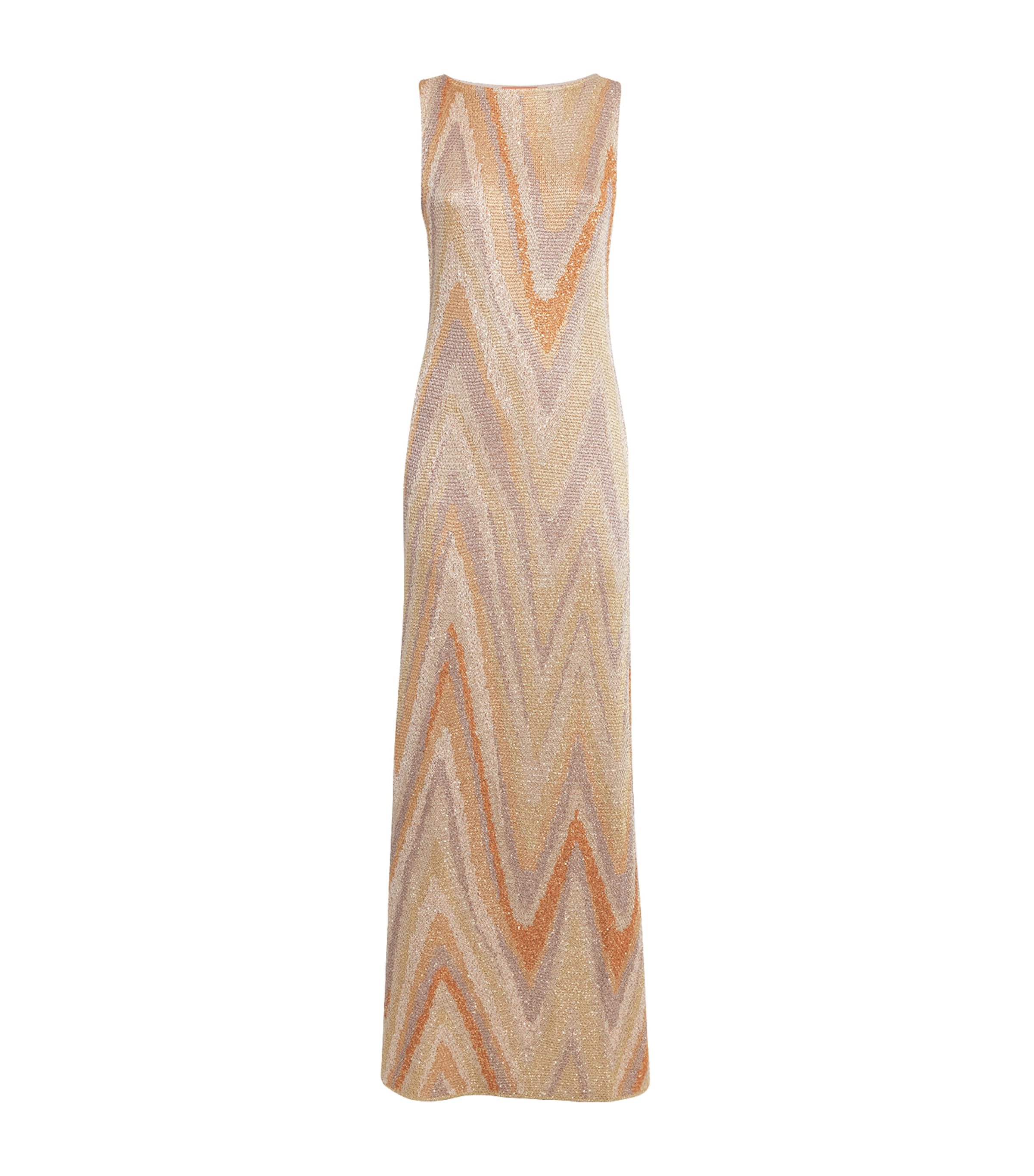 Missoni Womens Zigzag Maxi Dress Cream Bse Gld