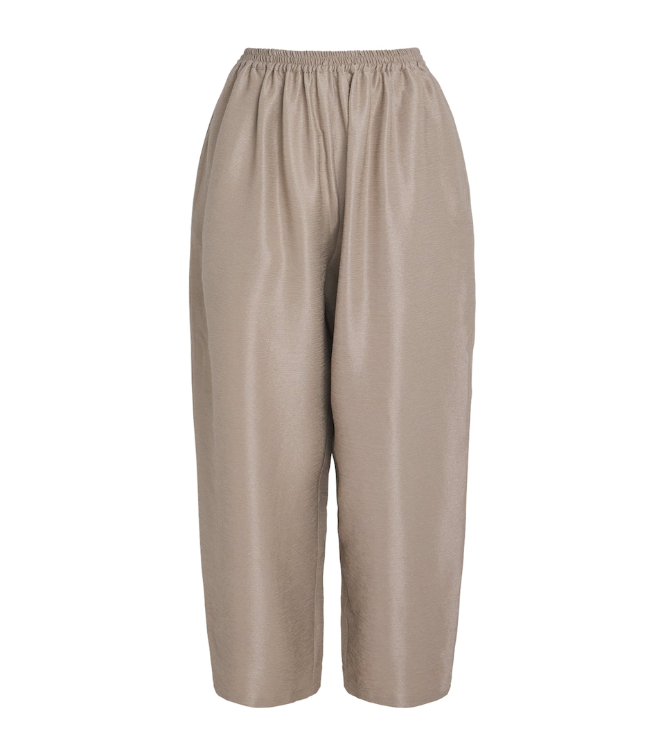 Eskandar Womens Silk Japanese Trousers Stone