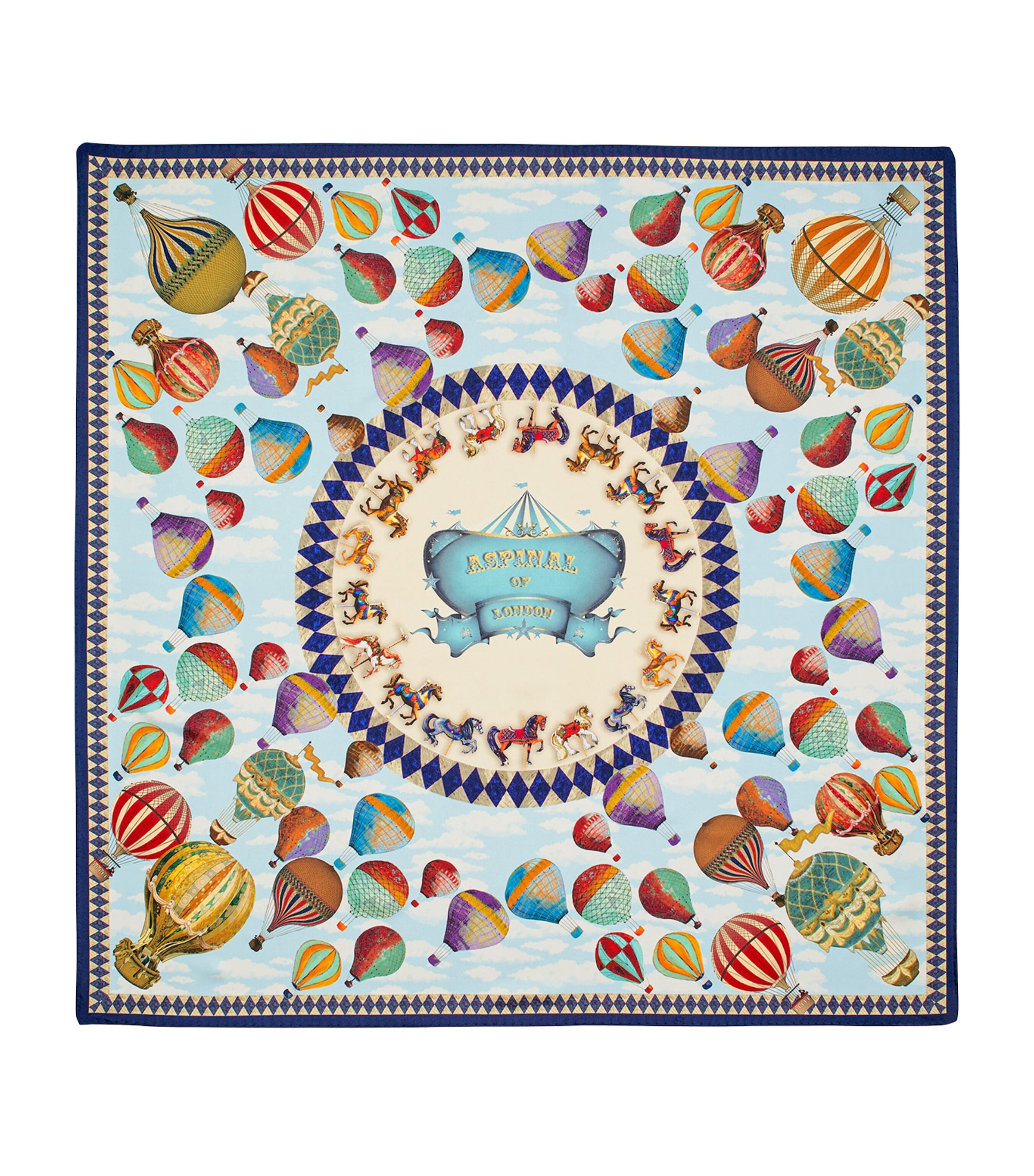 Silk Hot Air Balloon Print Scarf