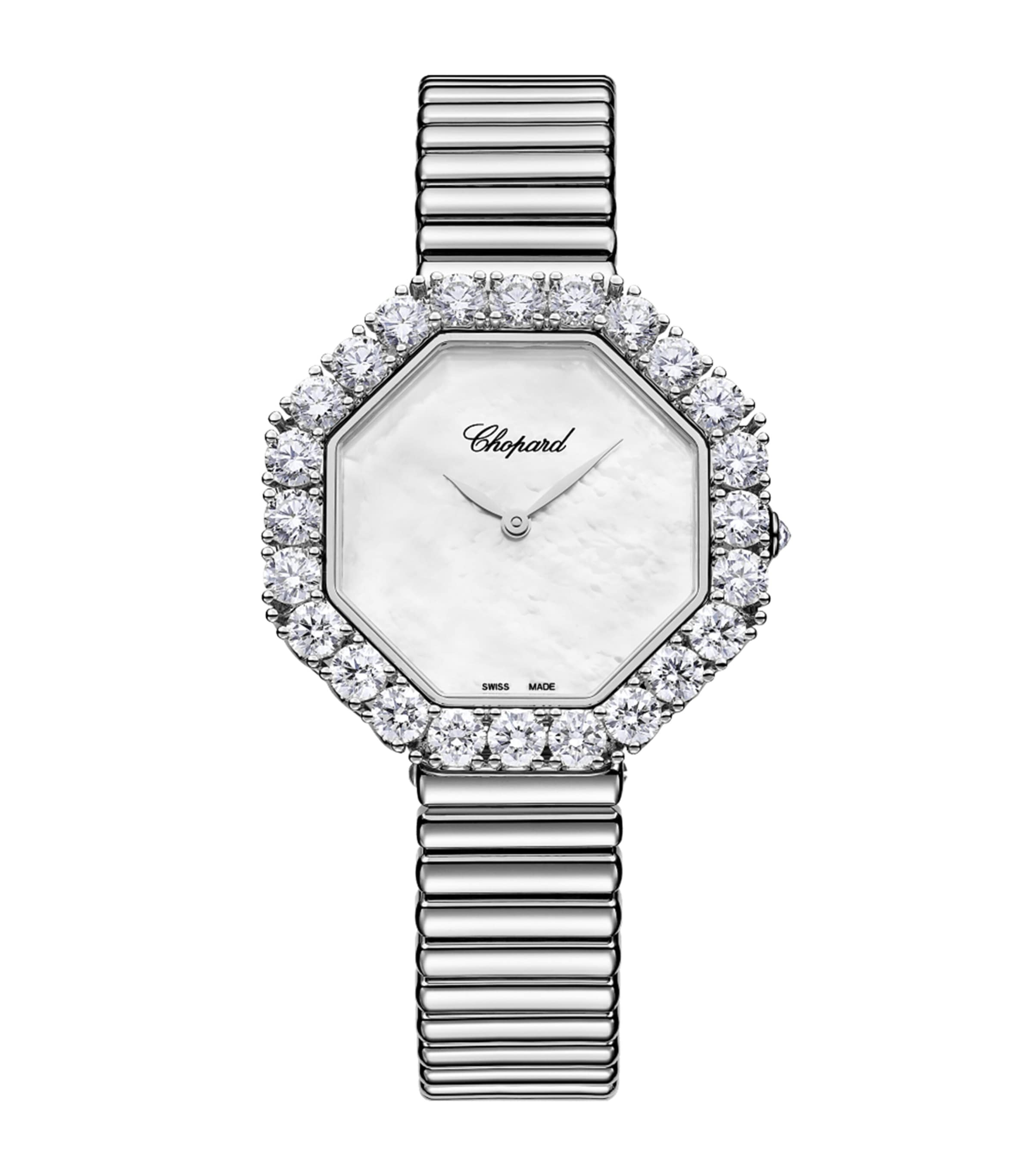 White Gold and Diamond Octagonal L'Heure du Diamant Watch 32mm