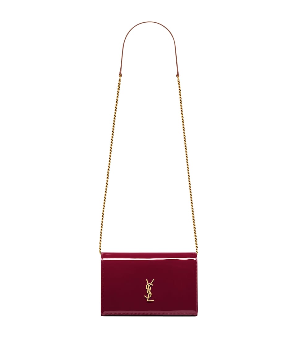 Saint Laurent Cassandre Patent Envelope Chain Wallet