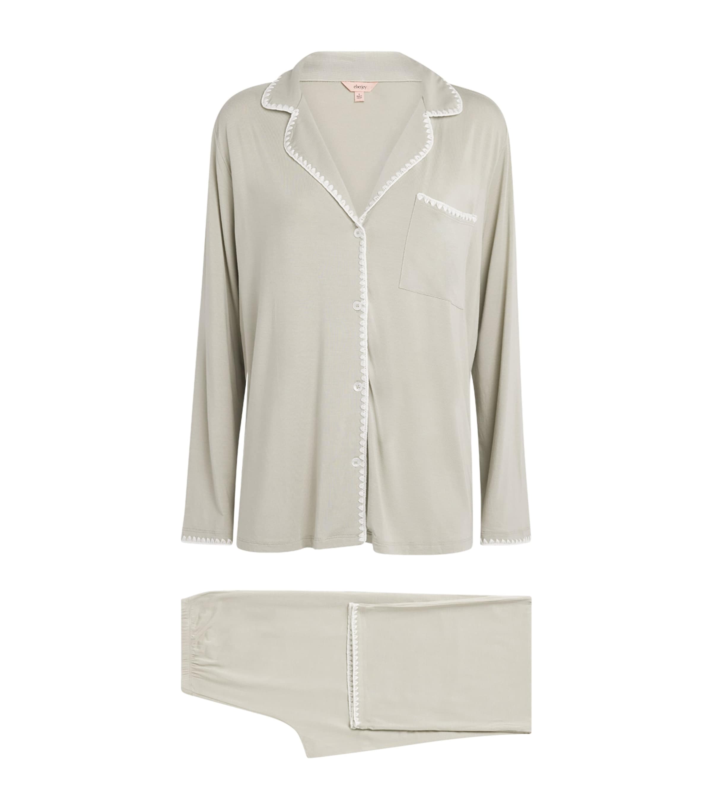 Eberjey Womens Frida Long Pyjama Set Sandstone/ivory