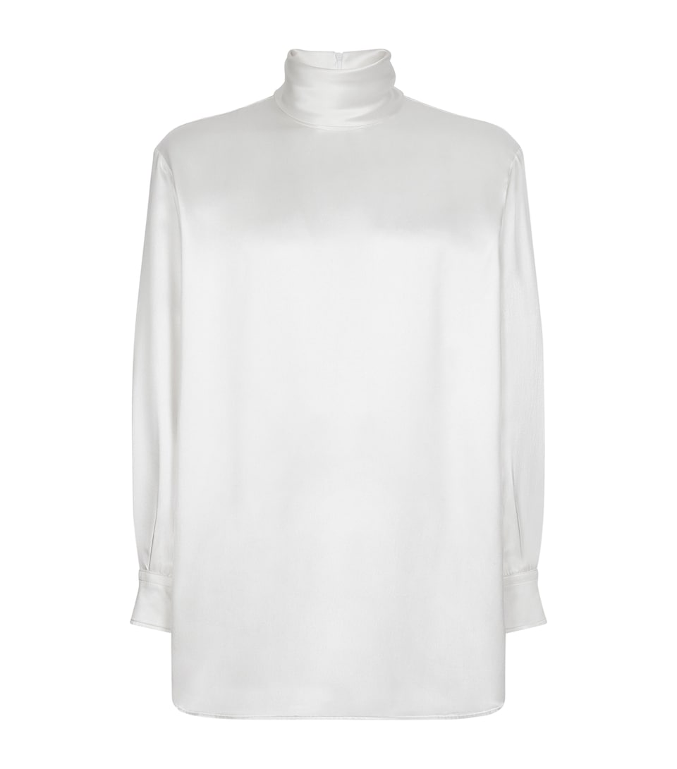 Silk High-Neck Shirt