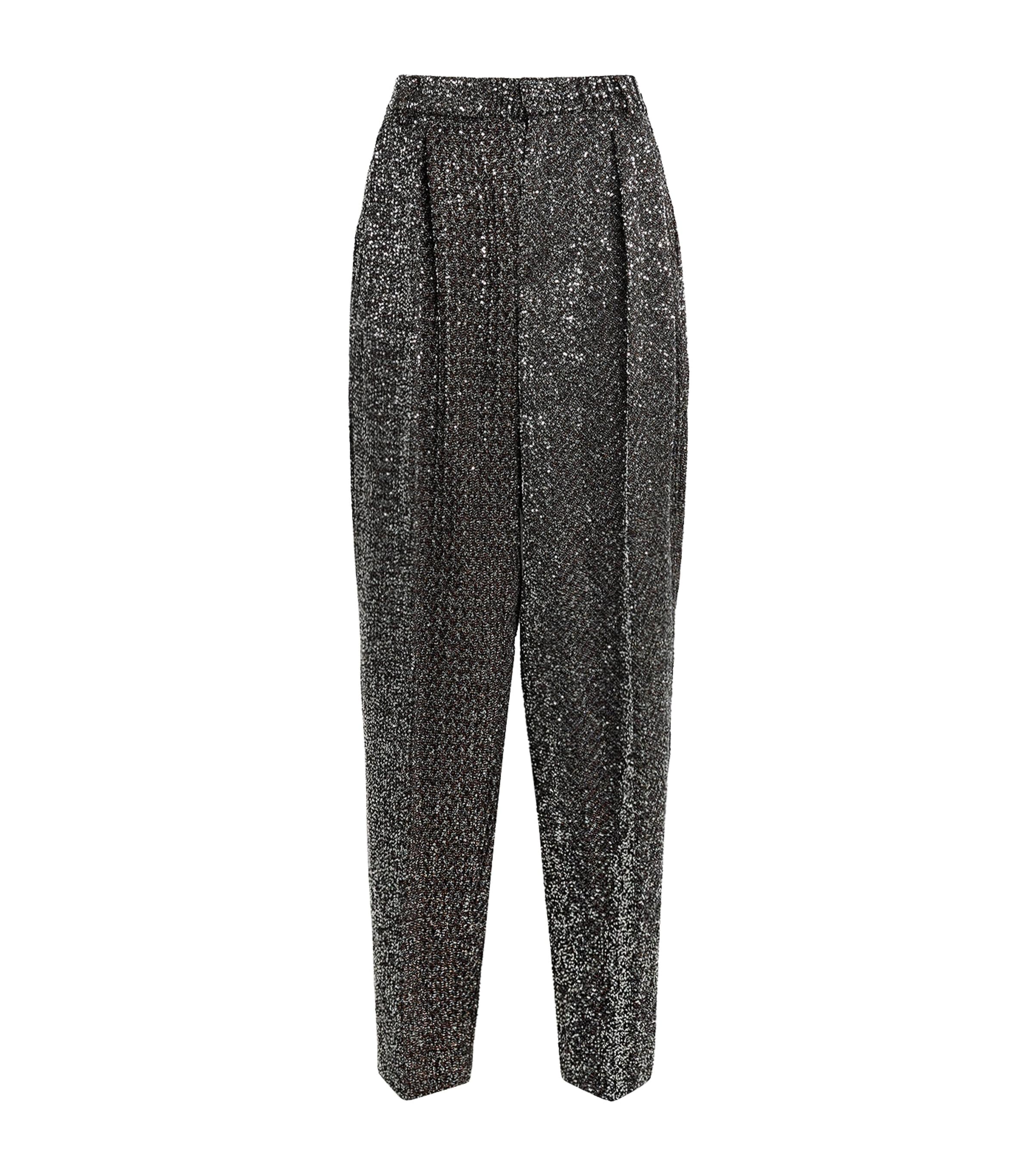 Missoni Womens Metallic Straight Trousers Blk/rst/slvr