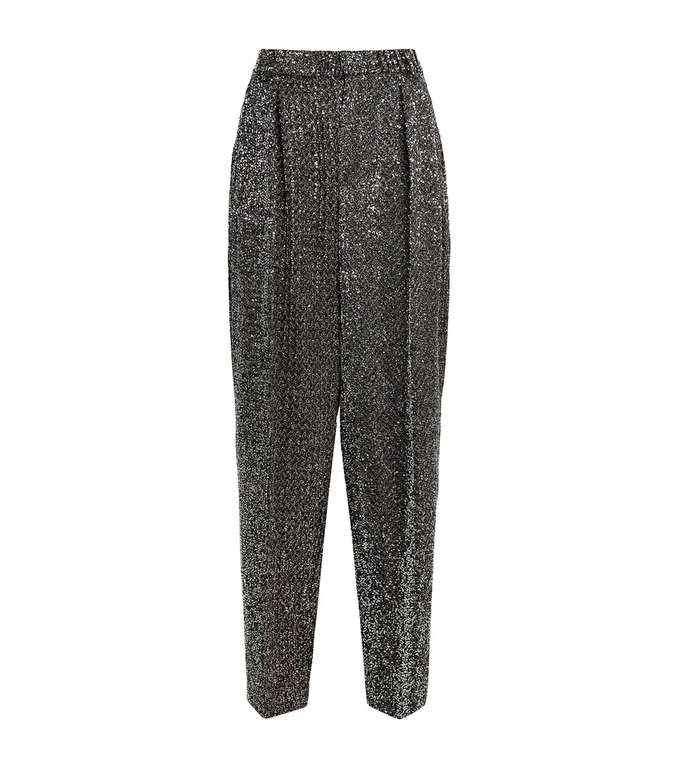 Missoni Womens Metallic Straight Trousers Blk/rst/slvr