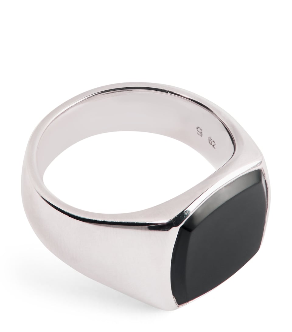 Tom Wood Polished Onyx Kay Signet Ring Na