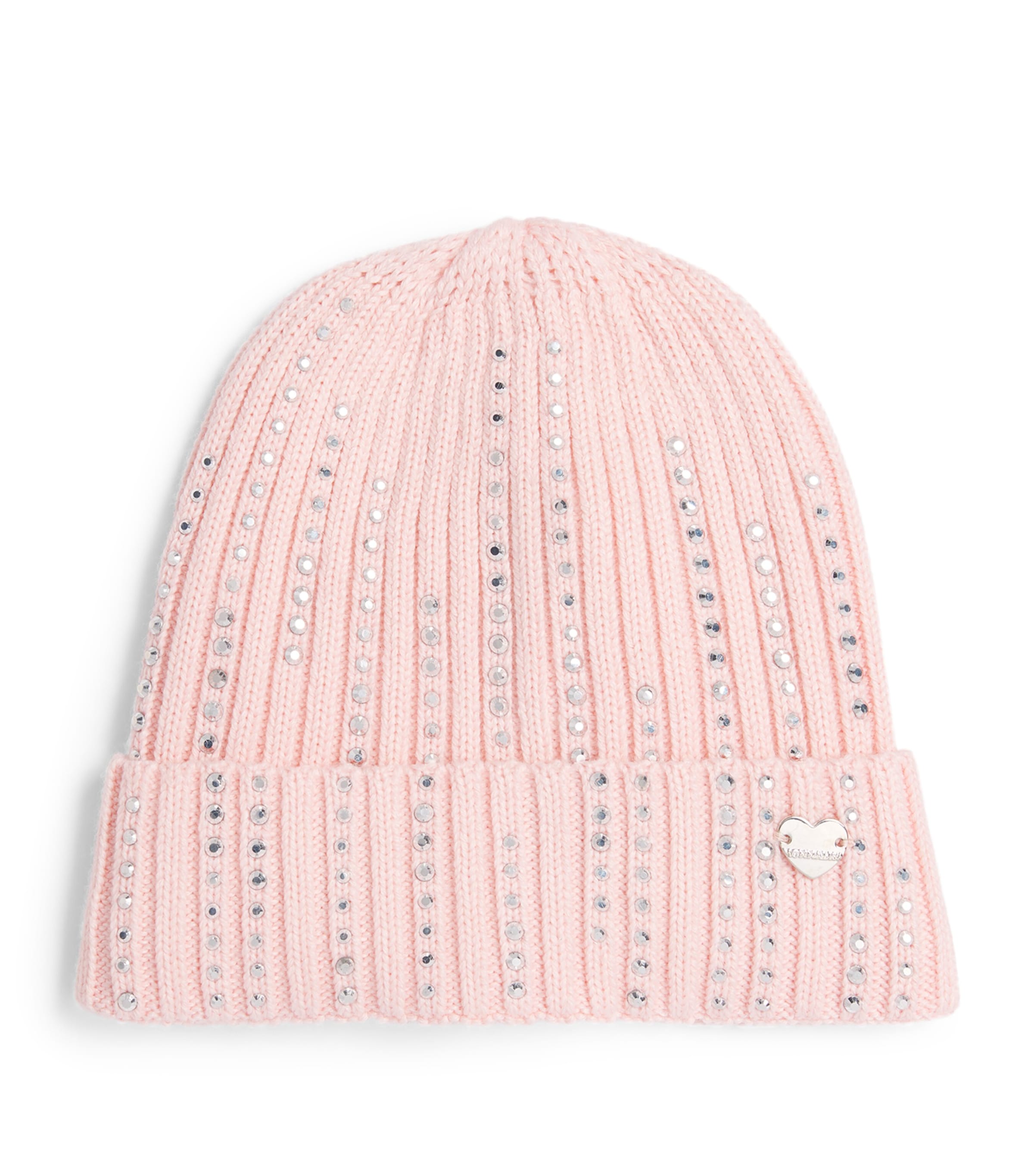 Monnalisa Embellished Knit Hat Rosa Antico