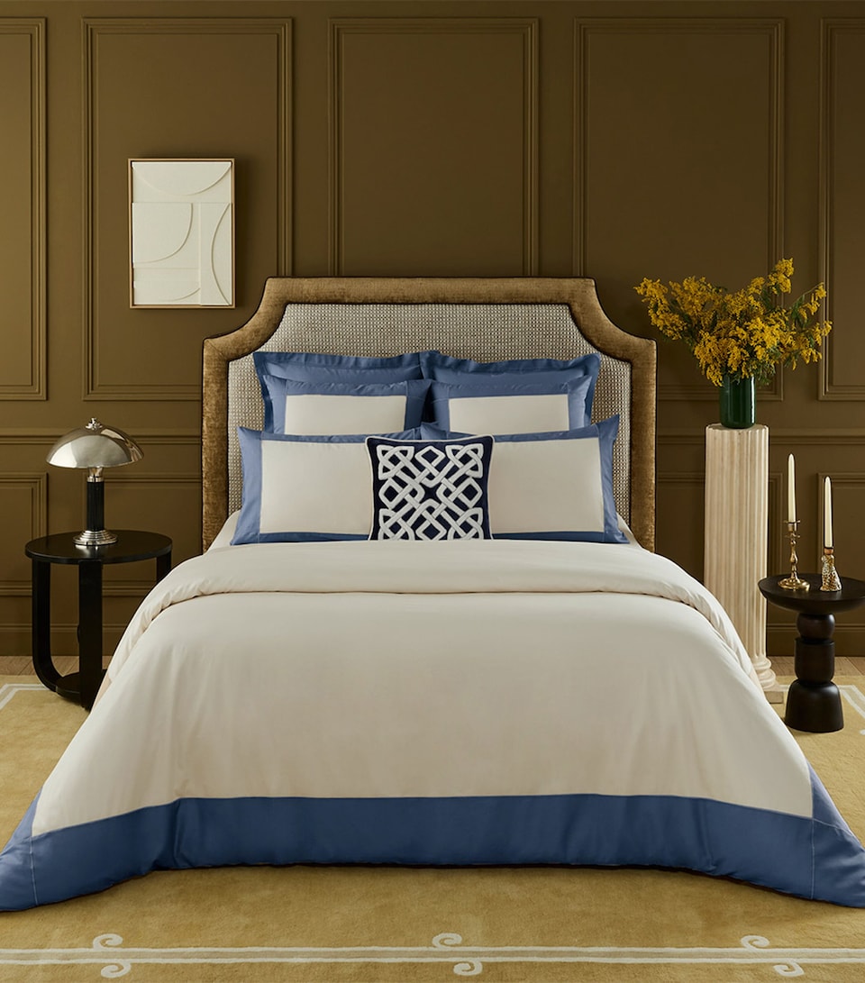 Yves Delorme Apollon Double Flat Sheet (240cm x 295cm) Outremer