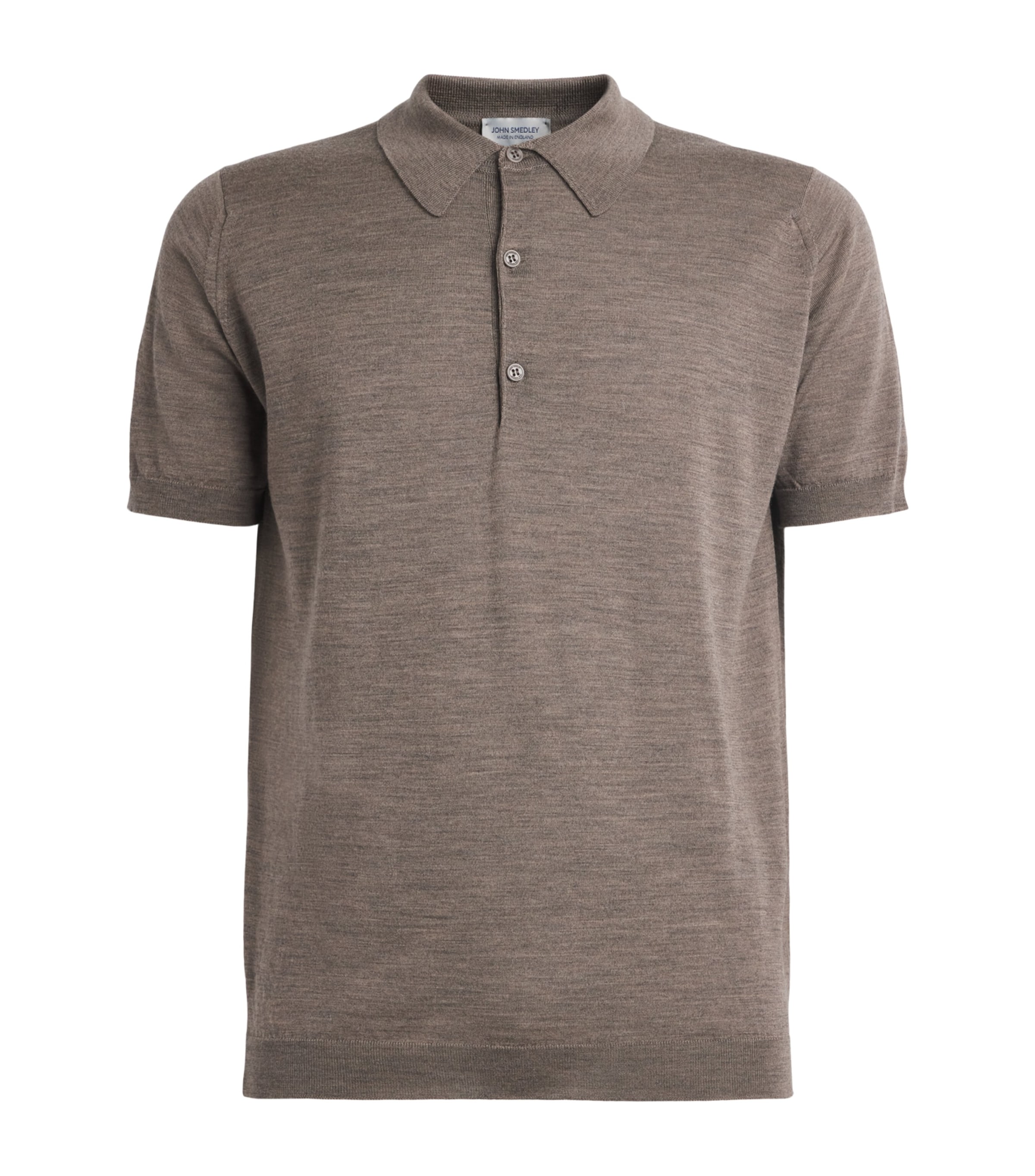John Smedley Mens Extra Fine Merino Wool Macloud Polo Shirt Mushroom