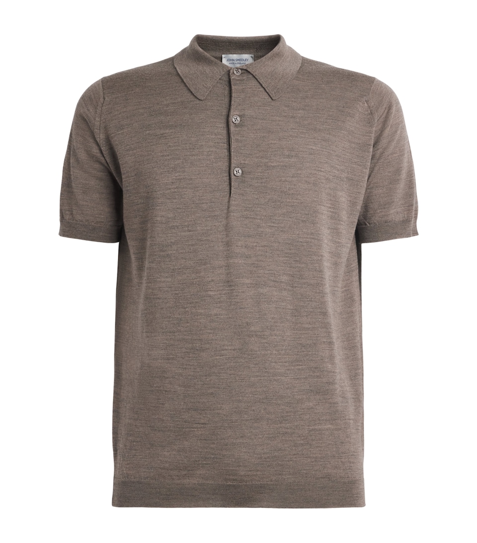 John Smedley Mens Extra Fine Merino Wool Macloud Polo Shirt Mushroom
