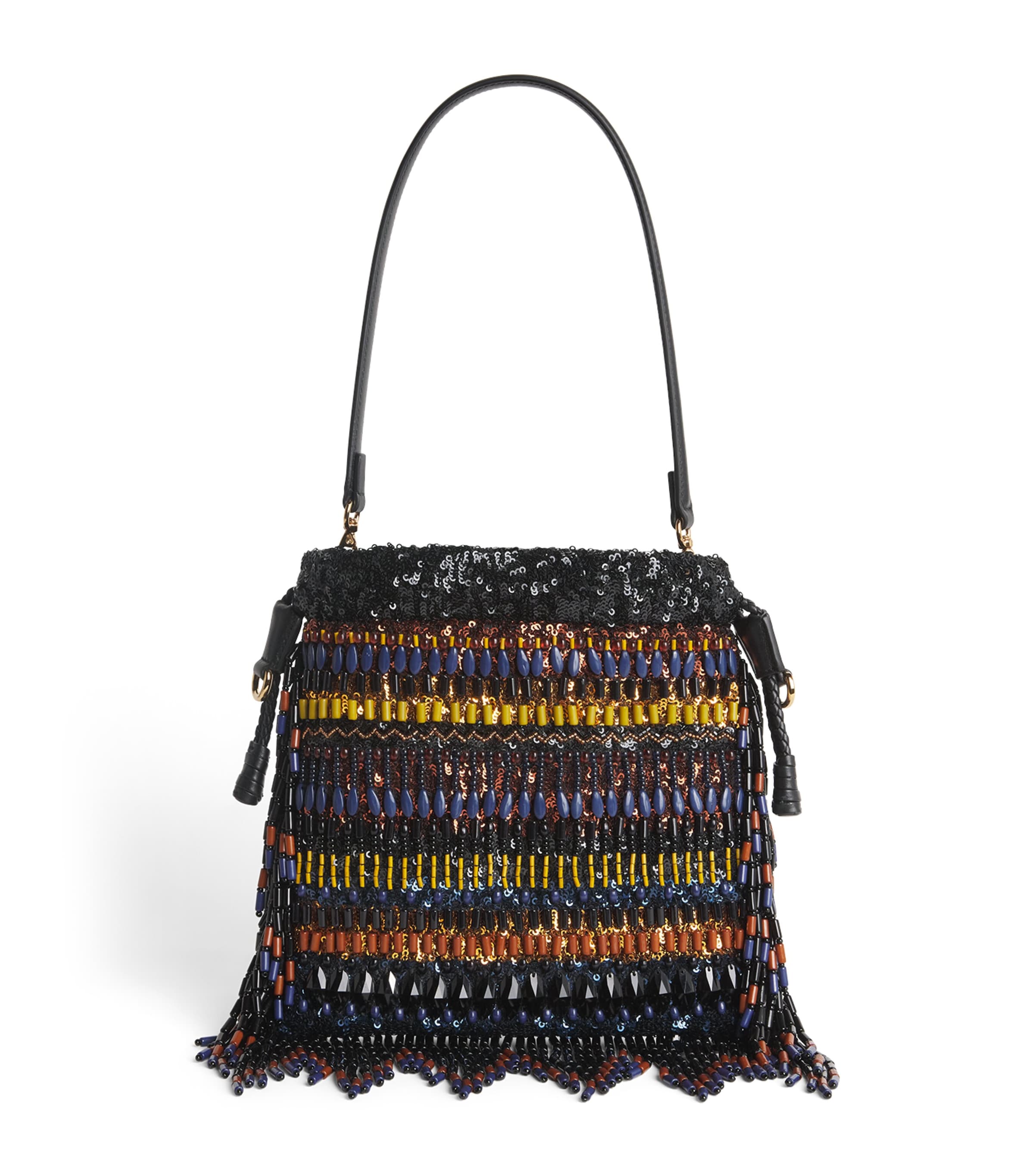 Etro Small Embellished Kalispera Top-Handle Bag Black