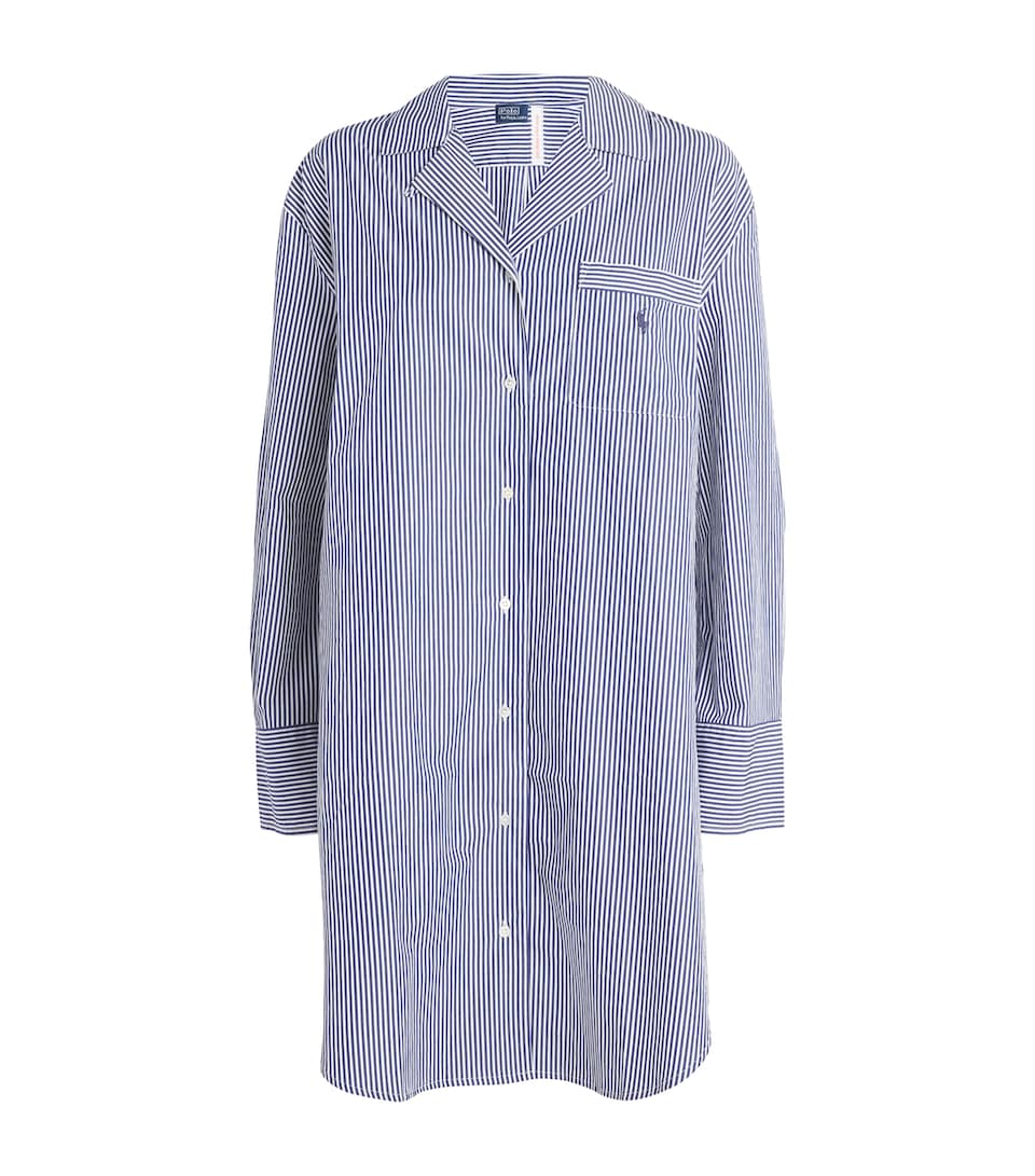 Cotton Poplin Stripe Pyjama Shirt