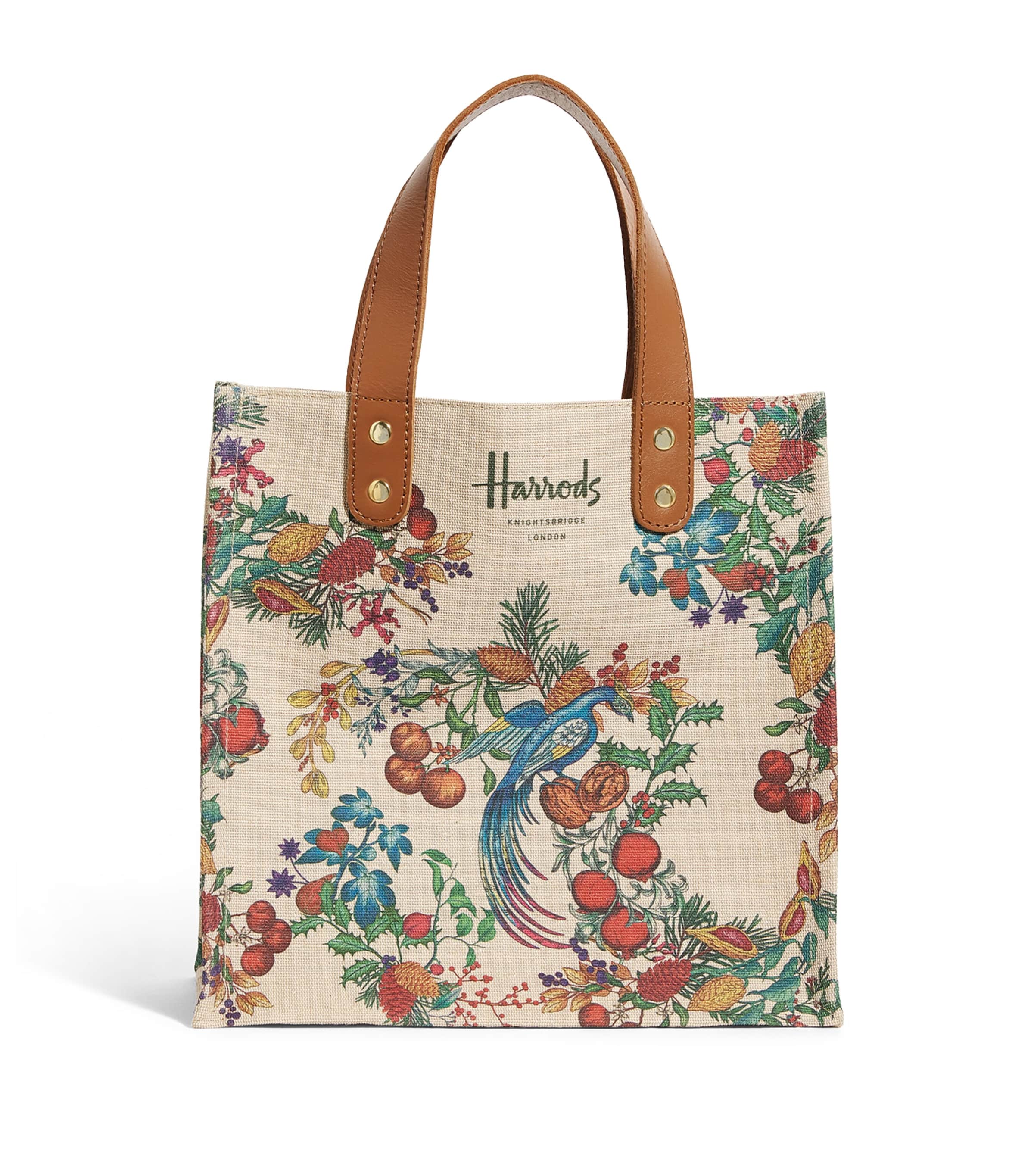 Harrods Small The Great Feast Jacquard Shopper Bag Natural