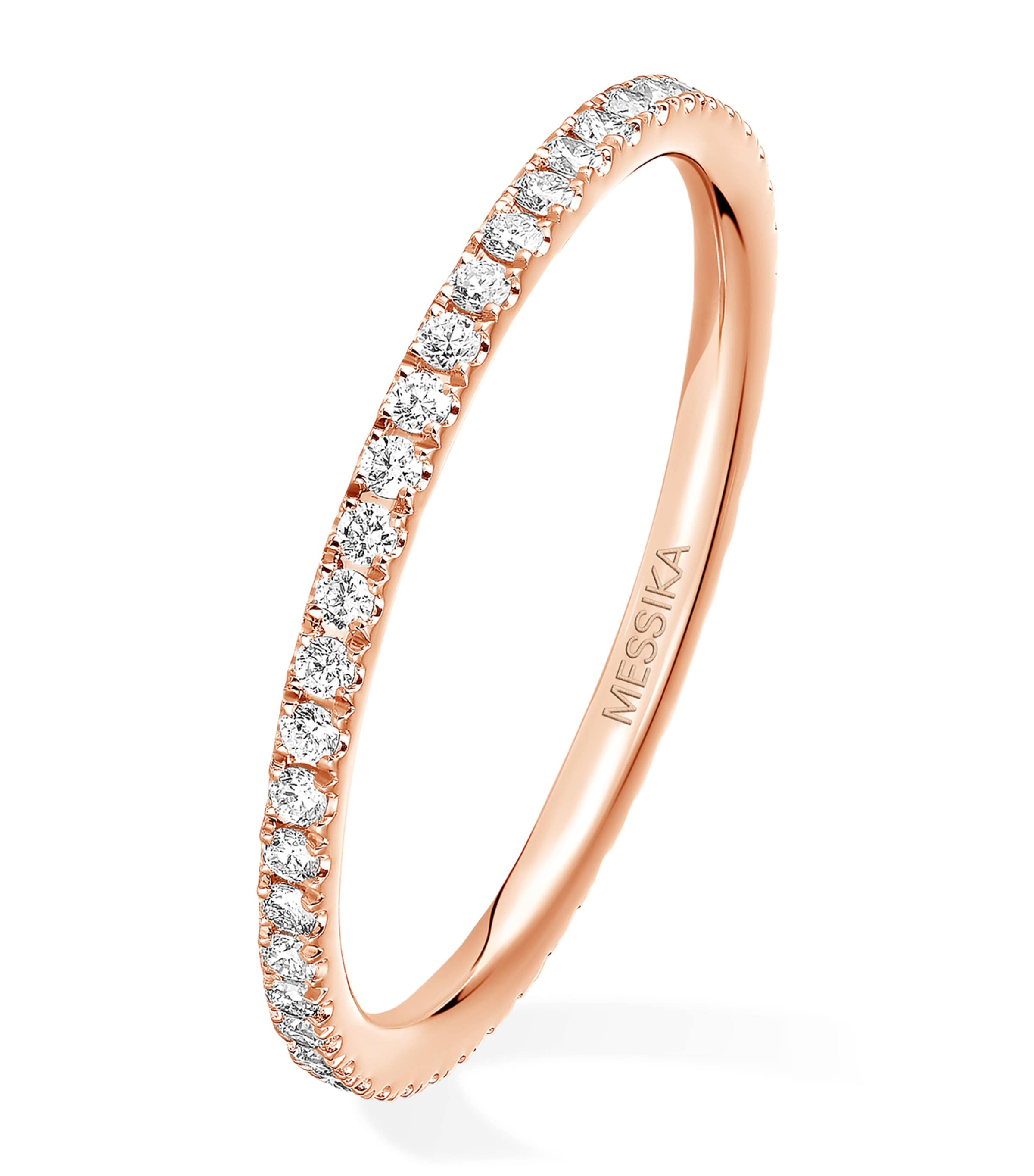 Messika Gatsby Pink Gold and Diamond Pavé Wedding Ring Pink Gold