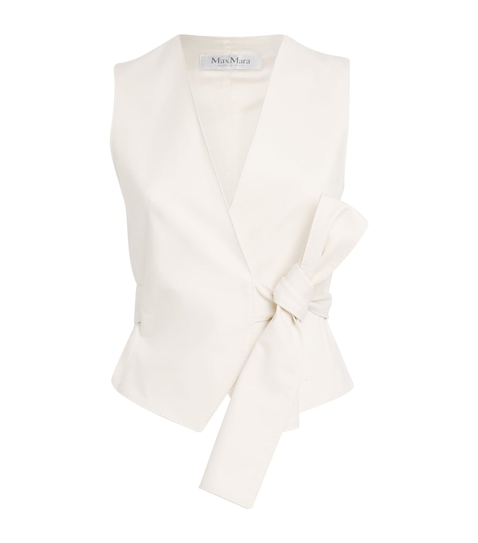Cotton-Blend Tie-Front Waistcoat