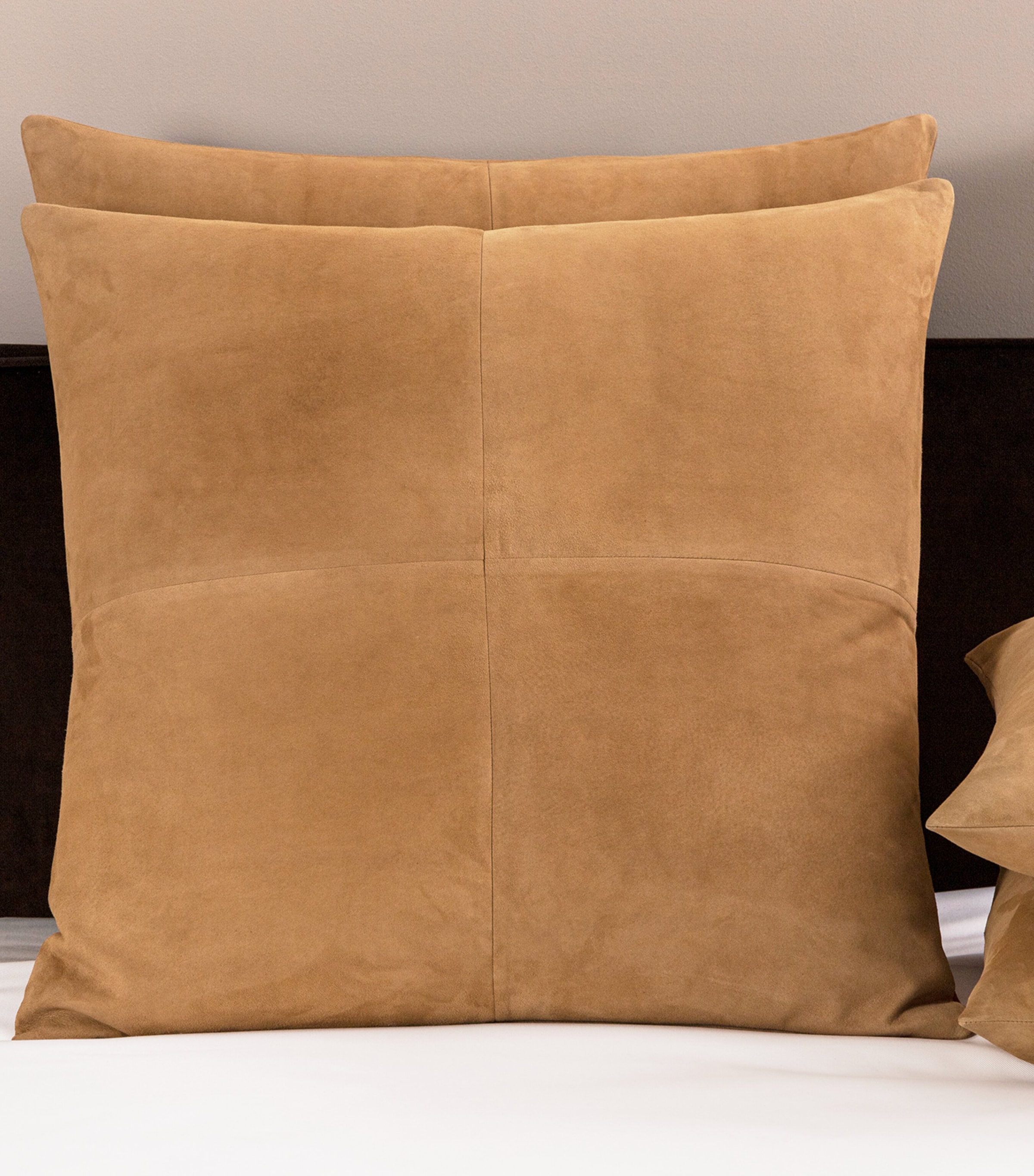 Frette Luxury Suede Cushion Cover (65cm x 65cm) Camel