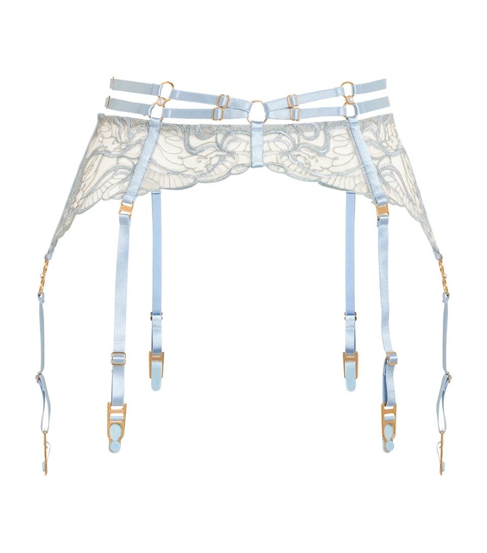 Bordelle Womens Pearl Suspender Dusty Blue