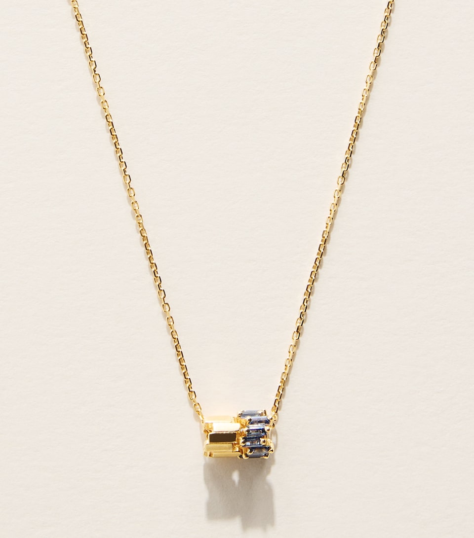 Suzanne Kalan Yellow Gold and Blue Sapphire Infinite Roundelle Pendant Necklace Yg/lb