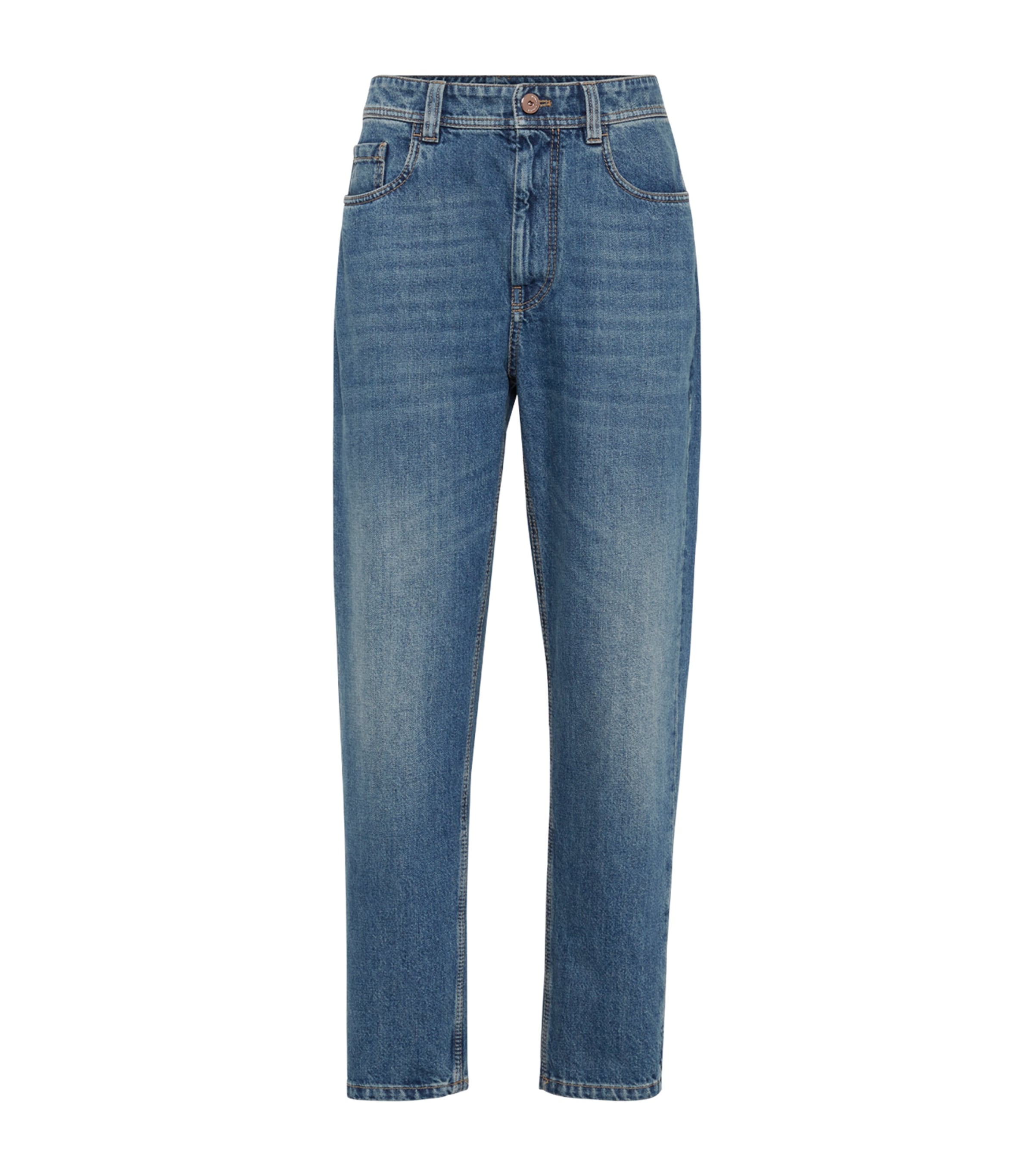 Brunello Cucinelli Womens Baggy Tapered Jeans