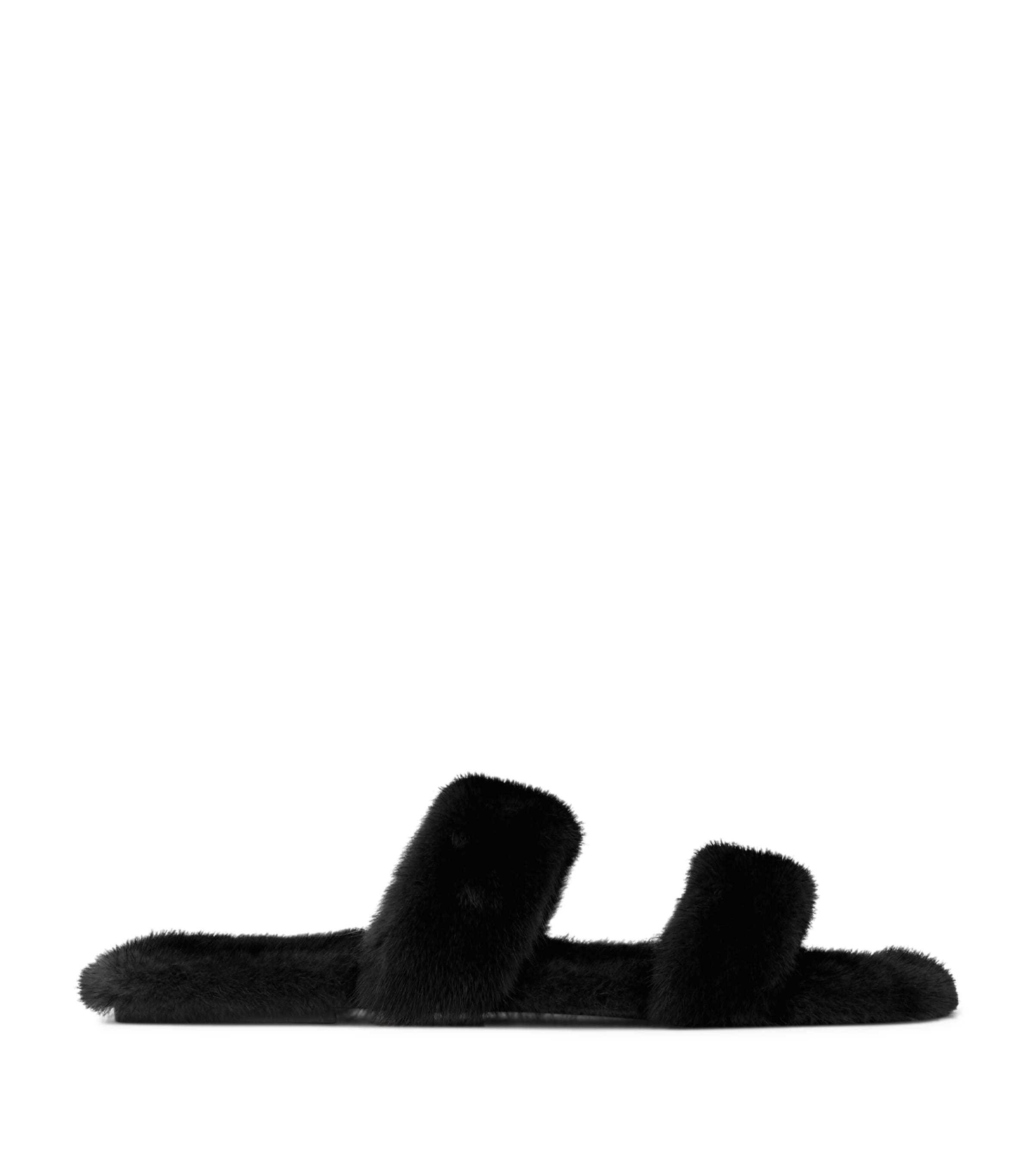 Saint Laurent Mink Fur Sandals