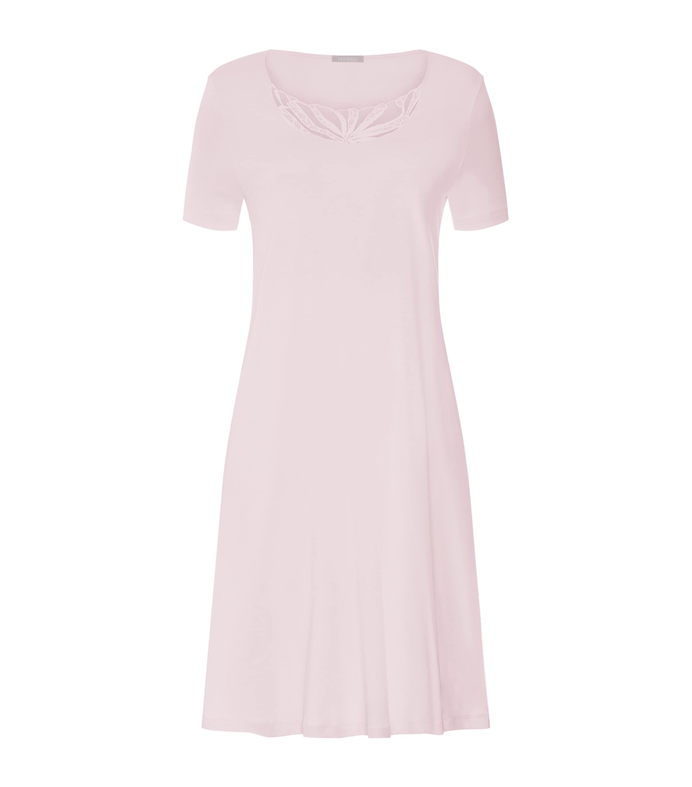 Hanro Womens Cotton Rosaria Short-Sleeve Dress Rose Bath