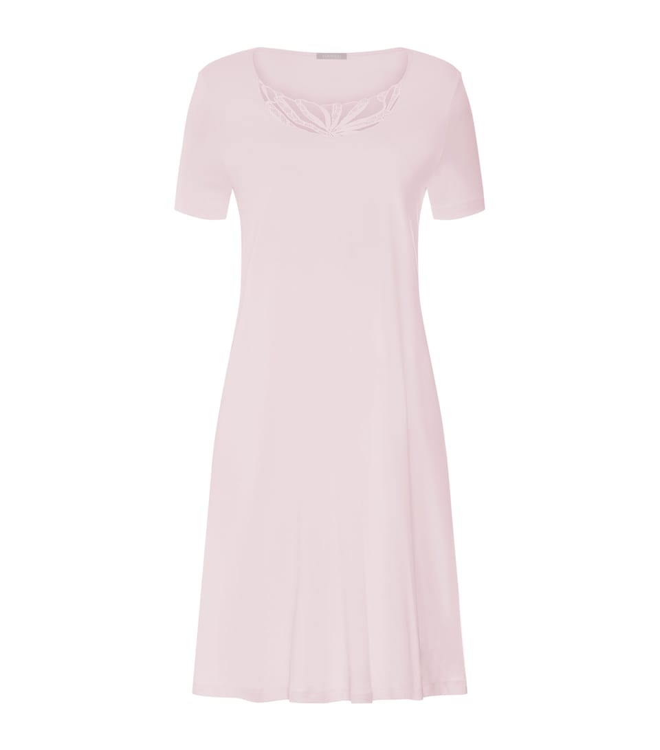 Hanro Womens Cotton Rosaria Short-Sleeve Dress Rose Bath