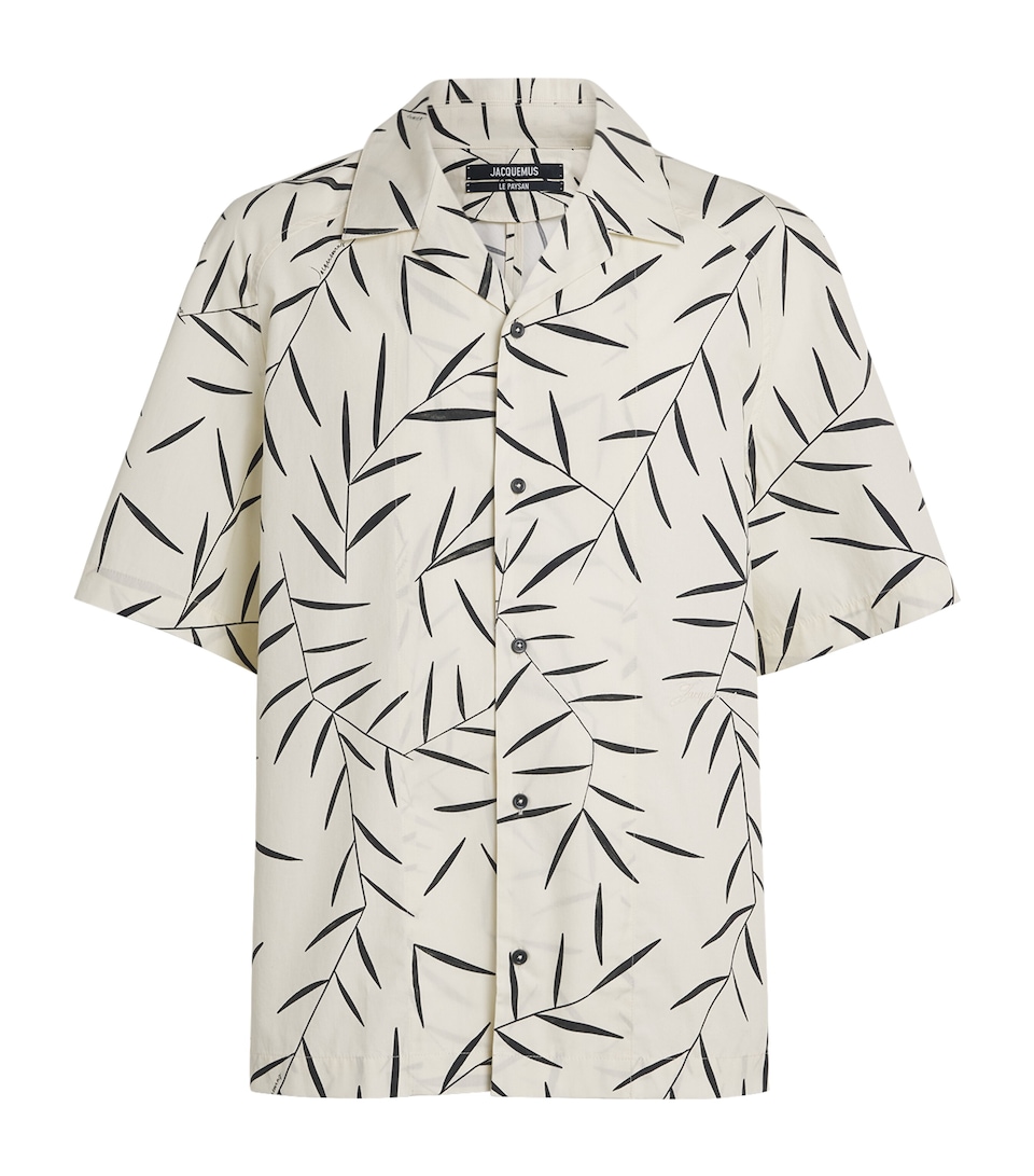 Cotton Leaf Motif Shirt