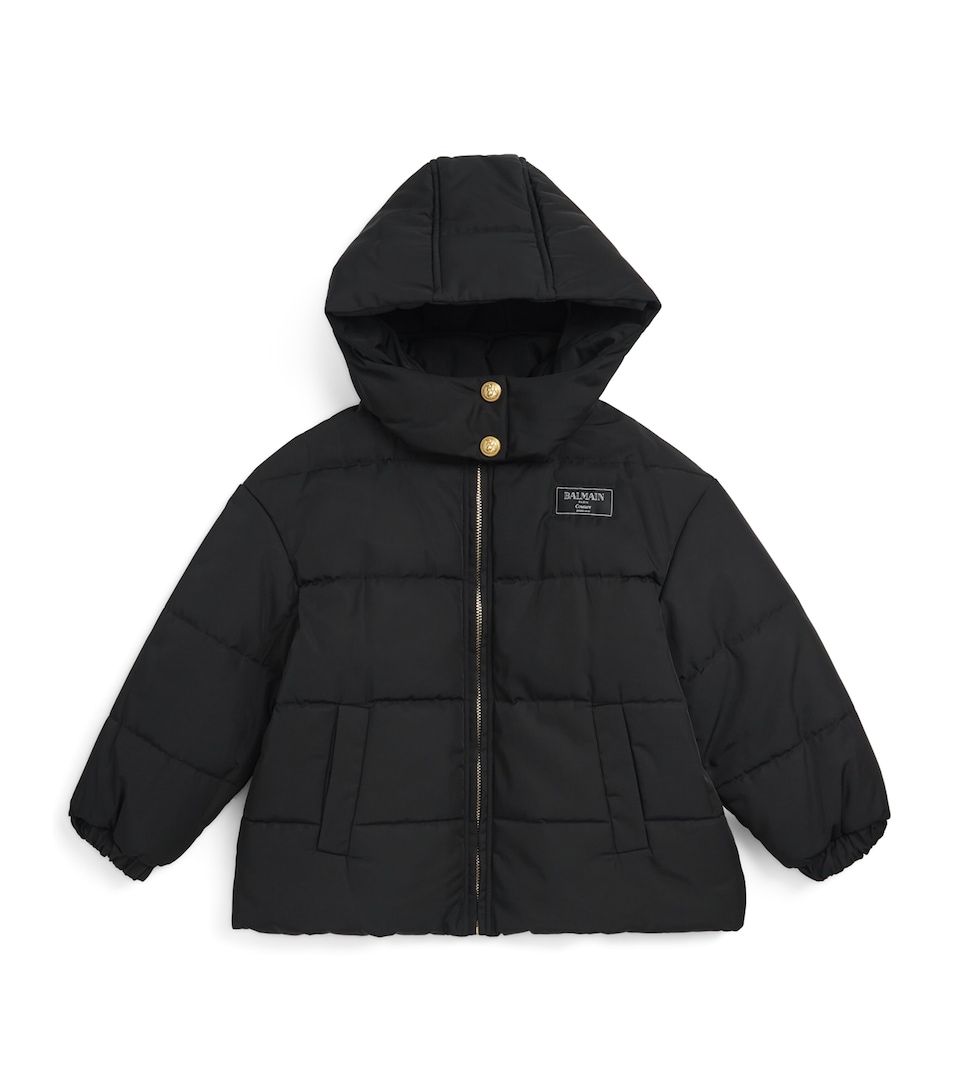 Hooded Label-Detail Puffer Jacket (8-14 Years)