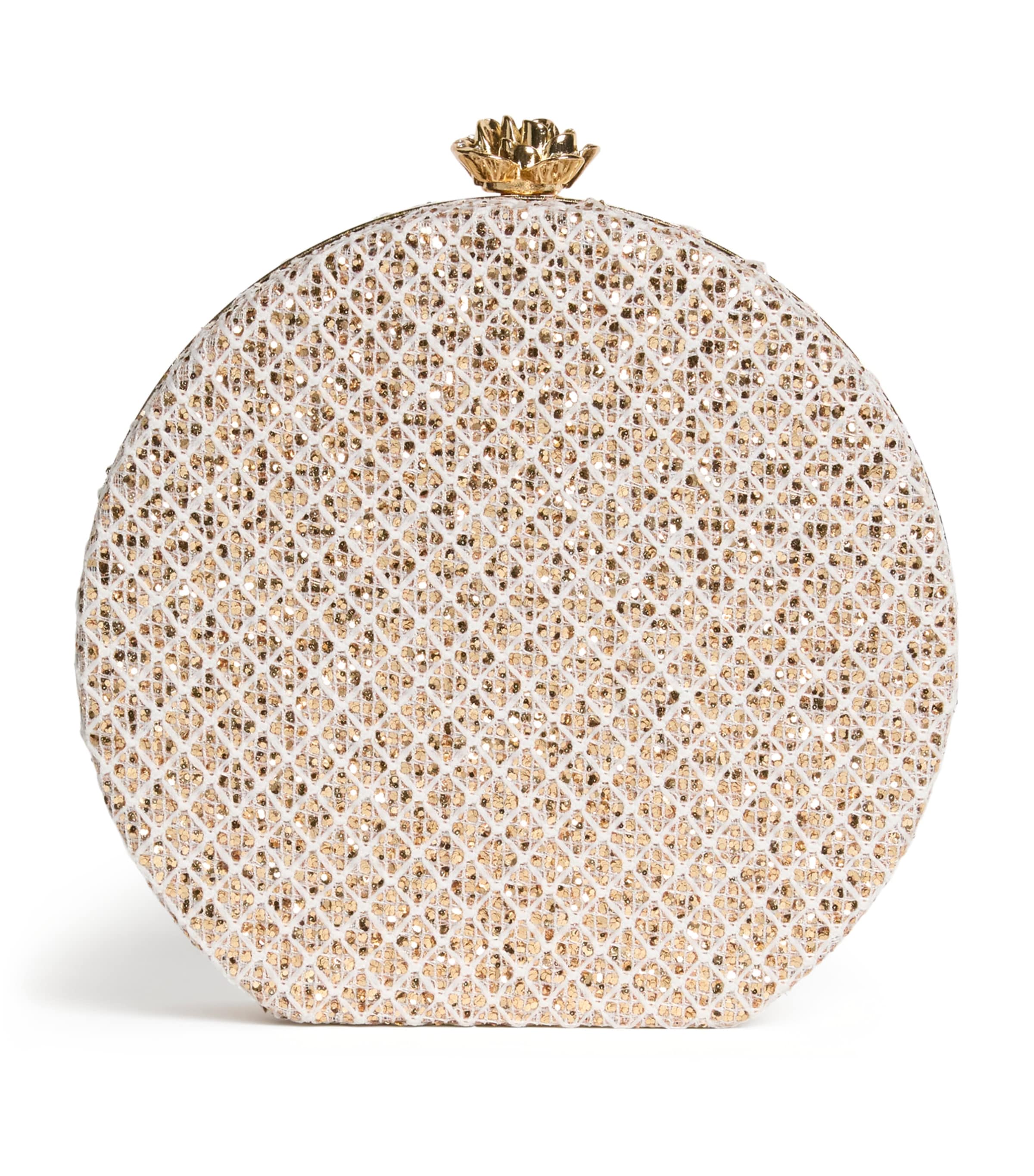 Sequinned Diamond Round Bag